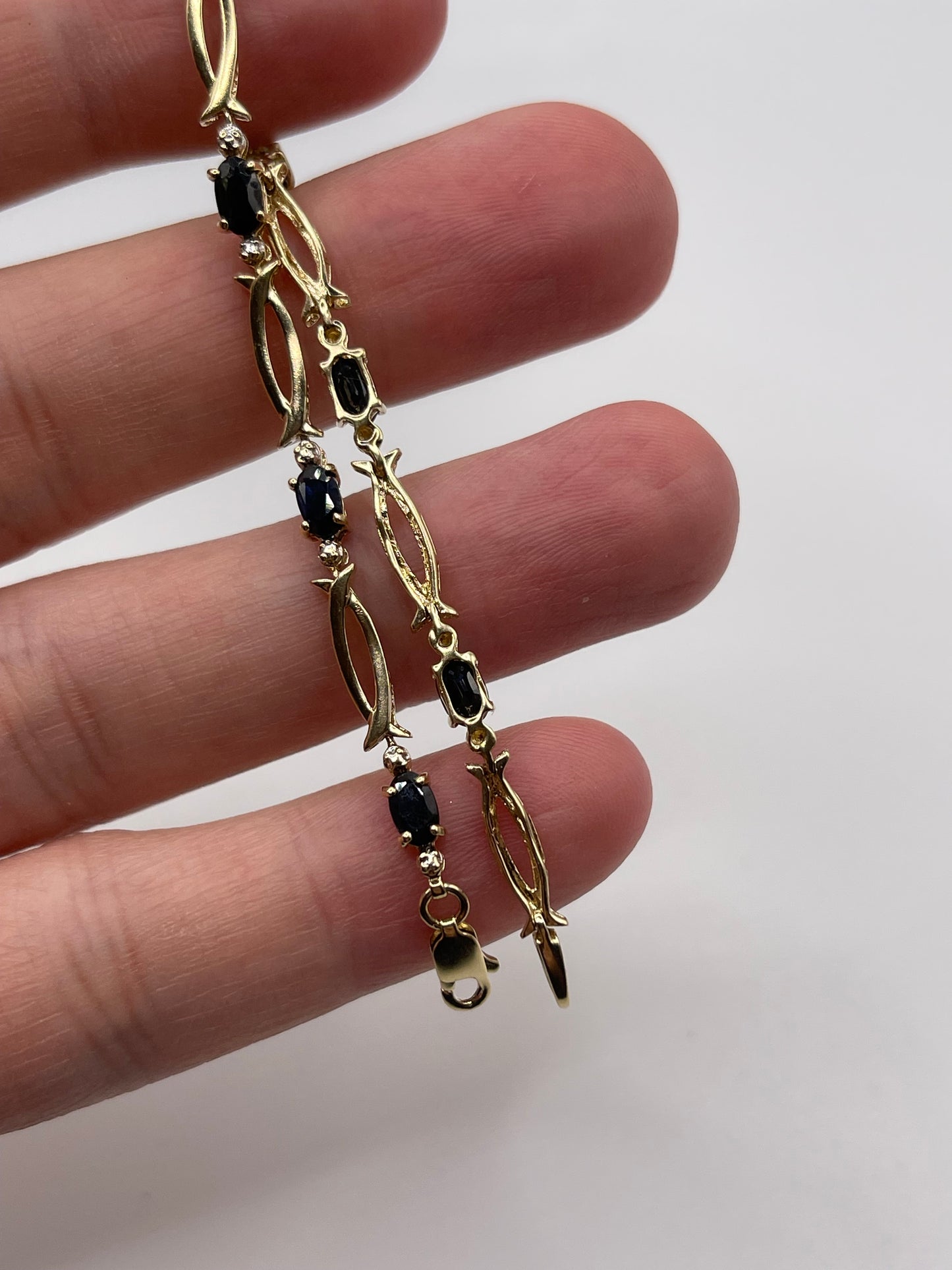 9ct gold sapphire and diamond bracelet