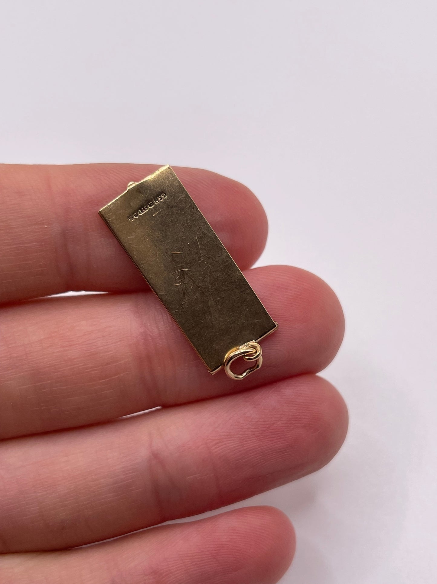 9ct gold cheque book charm