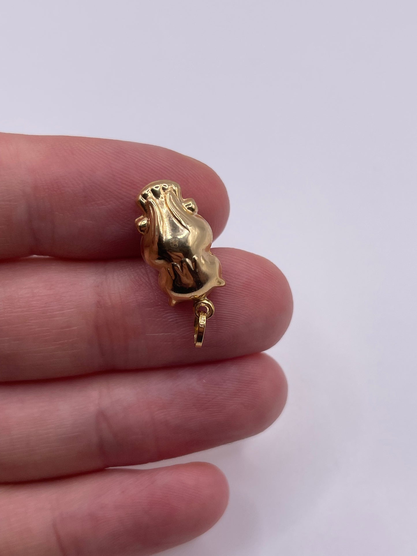 9ct gold enamelled owl charm