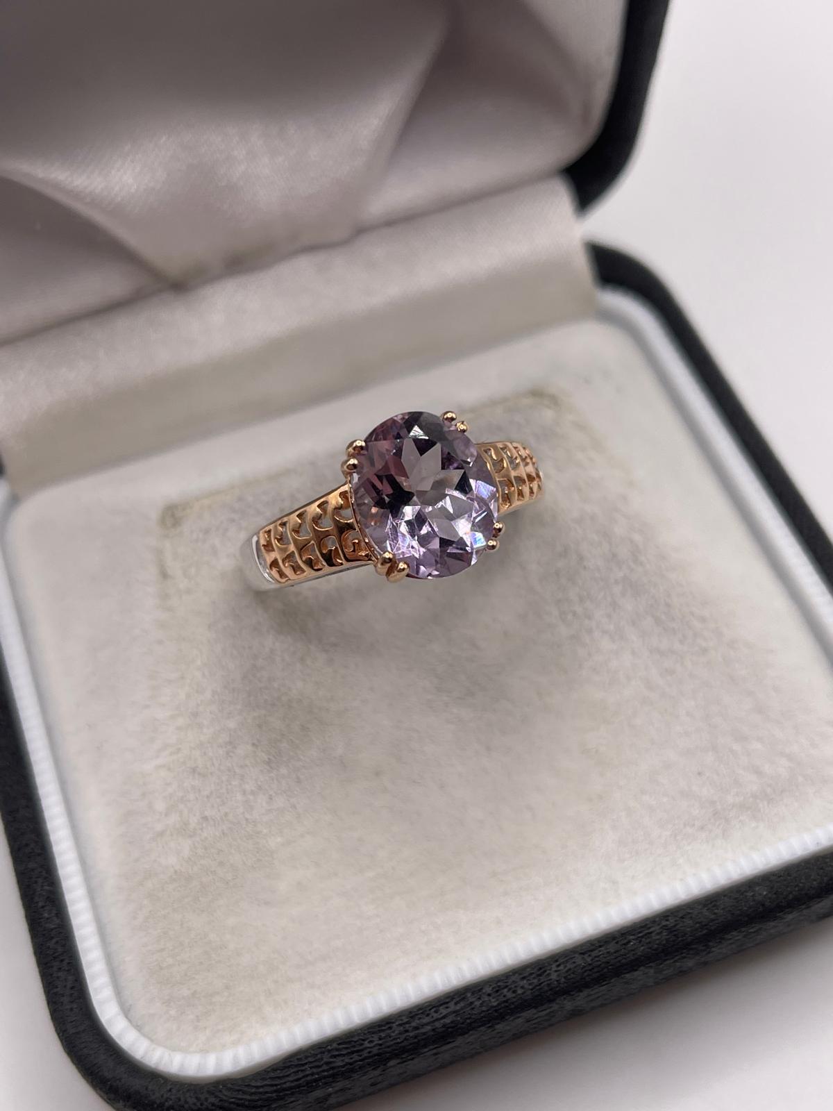 Silver amerhyst ring