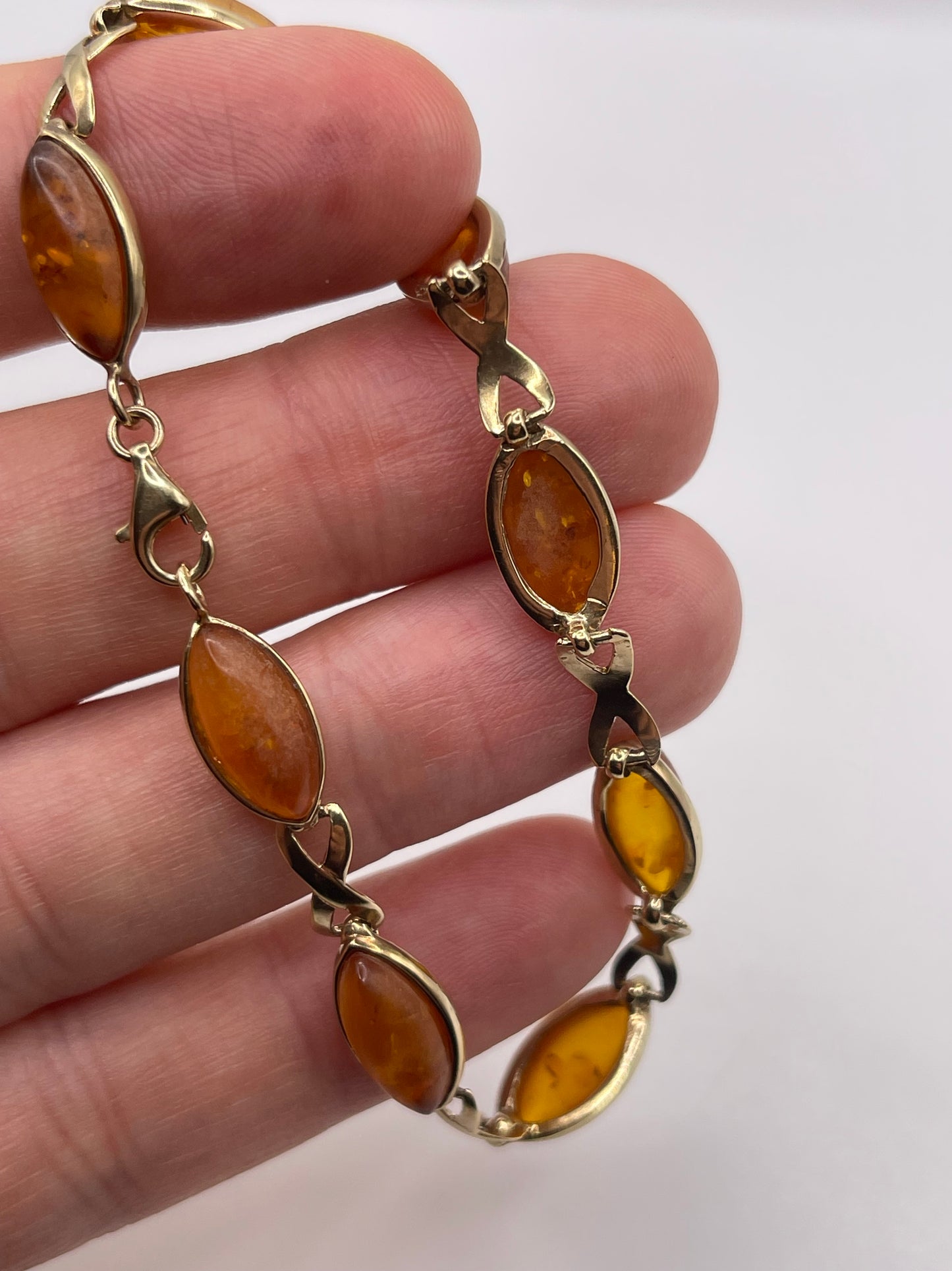 9ct gold amber bracelet
