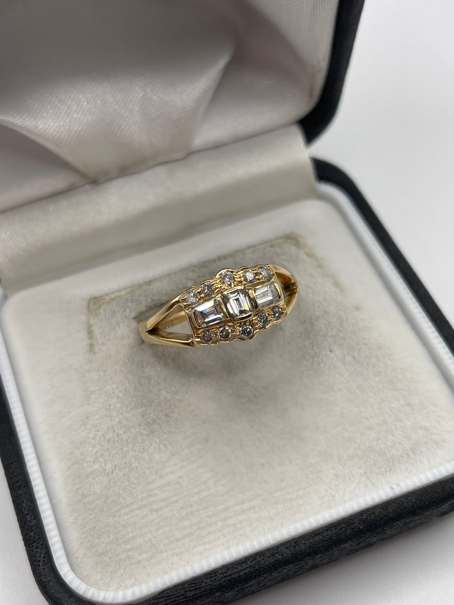 14ct gold diamond cluster ring