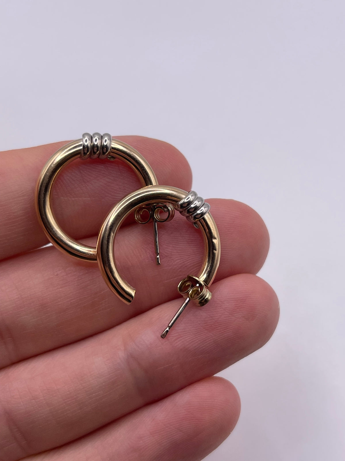9ct two tone gold earrings