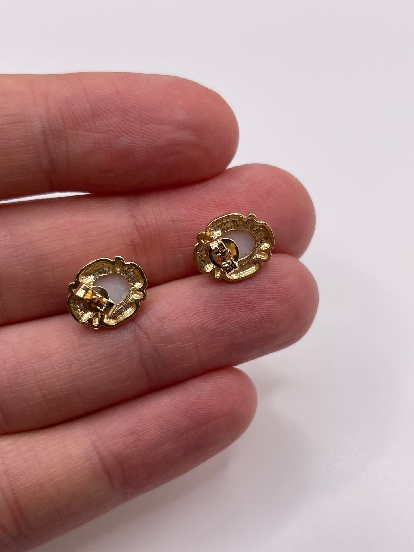 9ct gold opal earrings