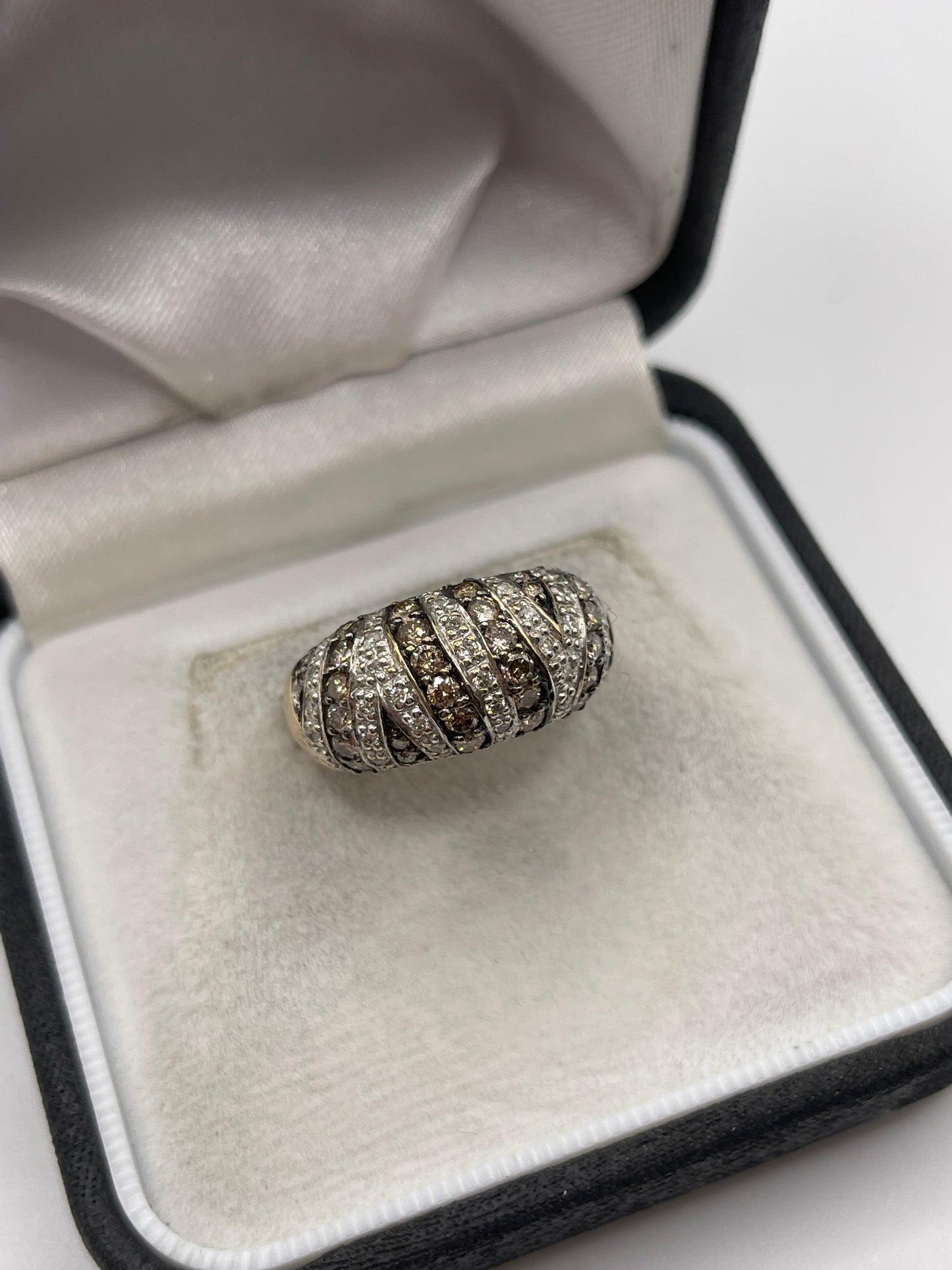 9ct gold 1ct diamond cluster ring