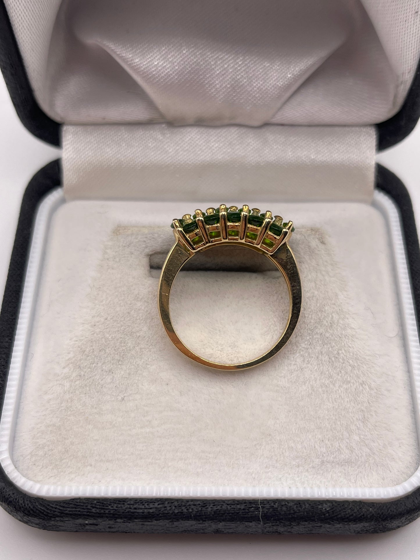 9ct gold diopside cluster ring