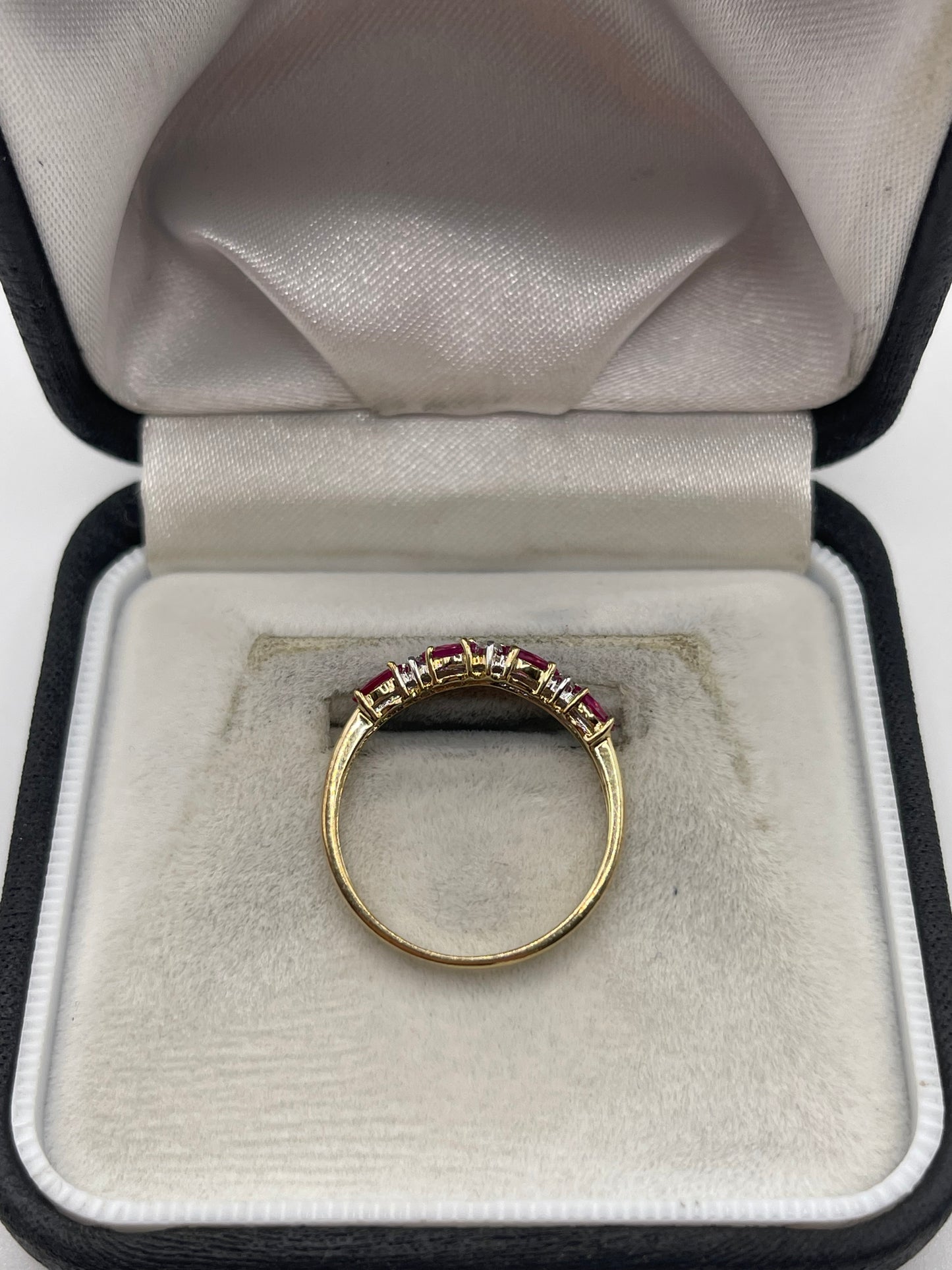 9ct gold ruby and diamond ring