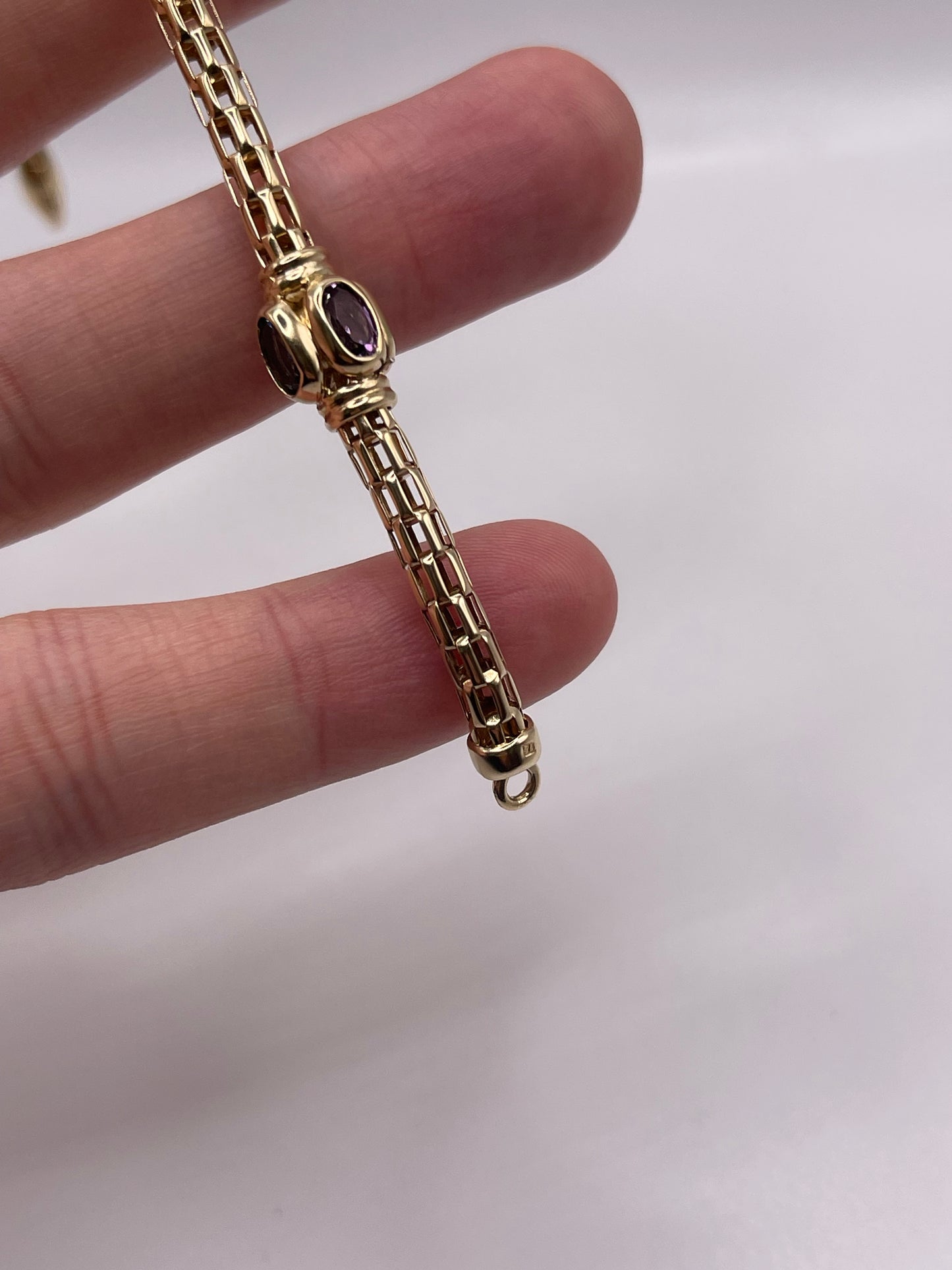 9ct gold topaz and amethyst bracelet