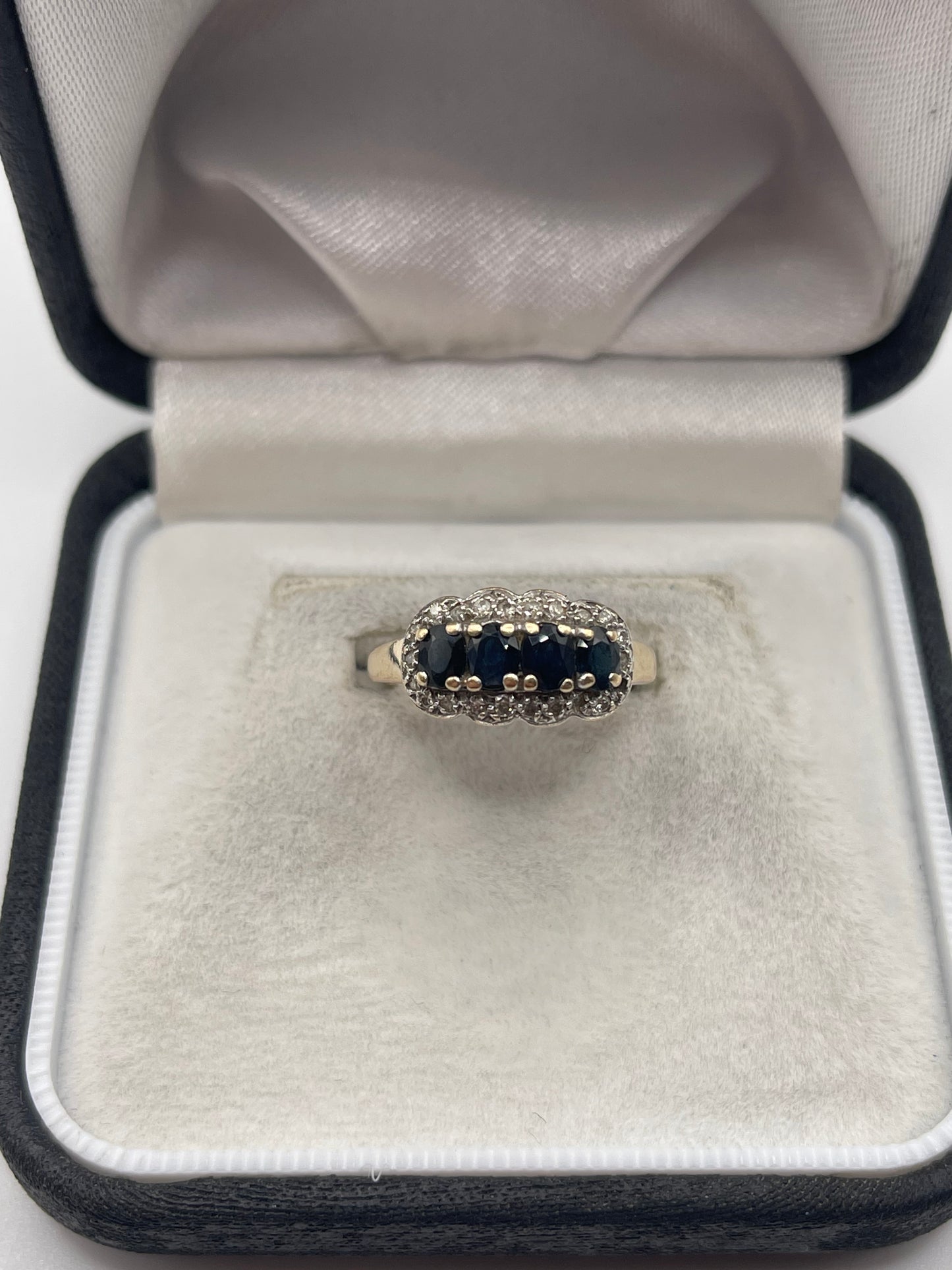 9ct gold sapphire and diamond ring