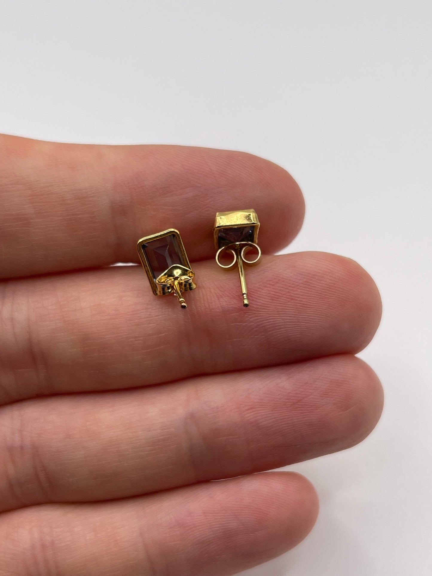 9ct gold synthetic spinel earrings
