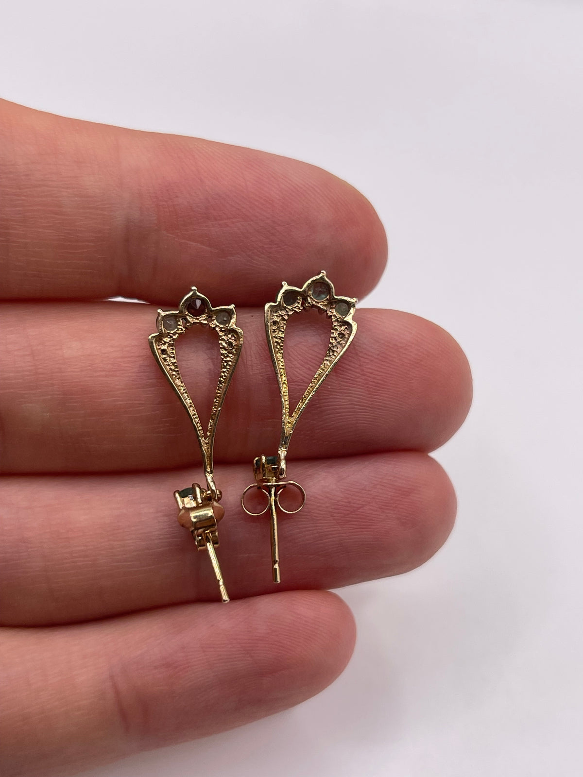9ct gold emerald and diamond earrings