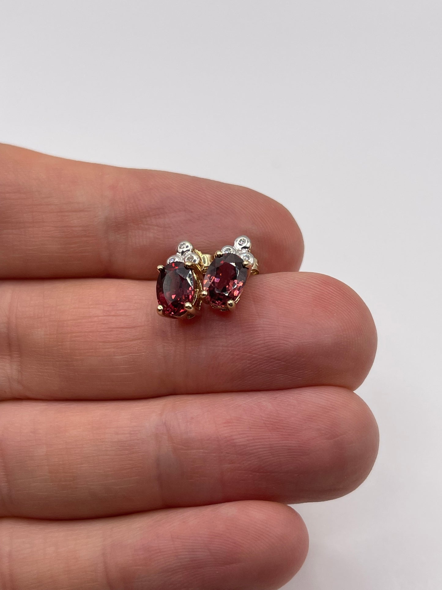 9ct gold tourmaline and diamond earrings