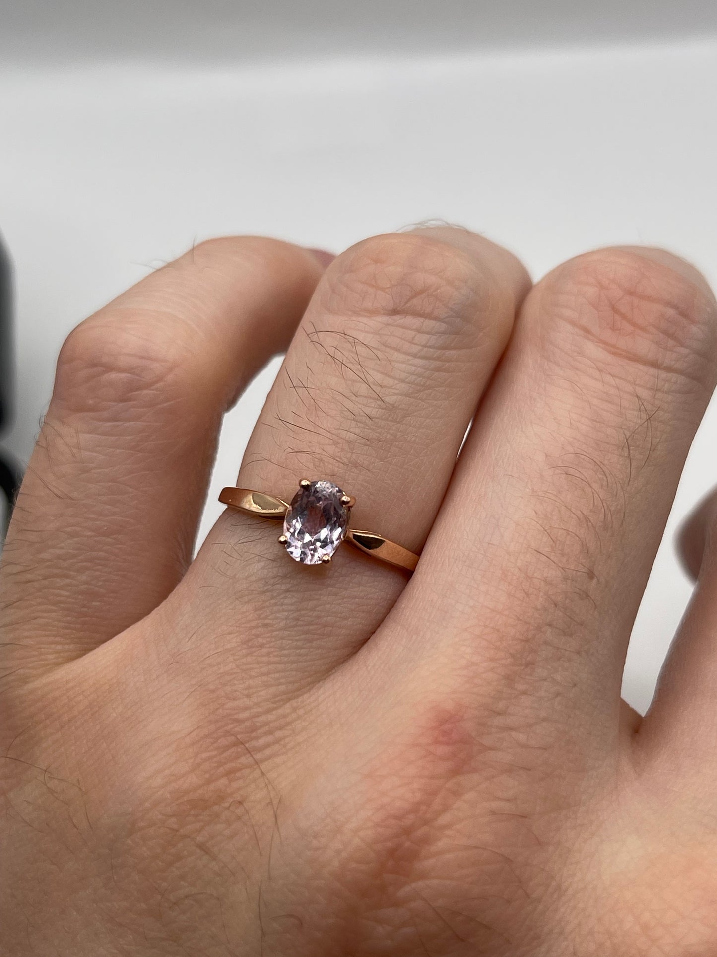 9ct rose gold kunzite ring