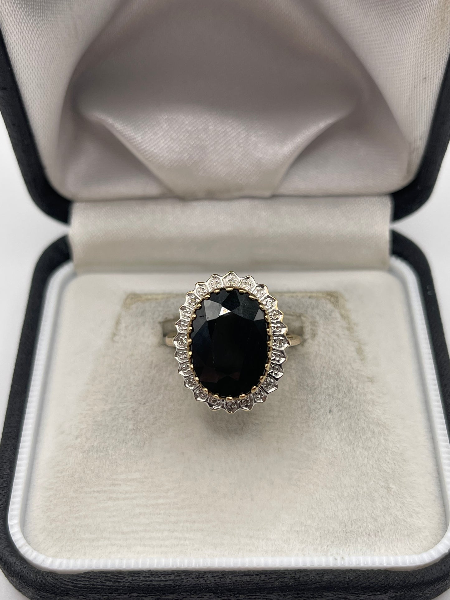 9ct gold sapphire and diamond ring
