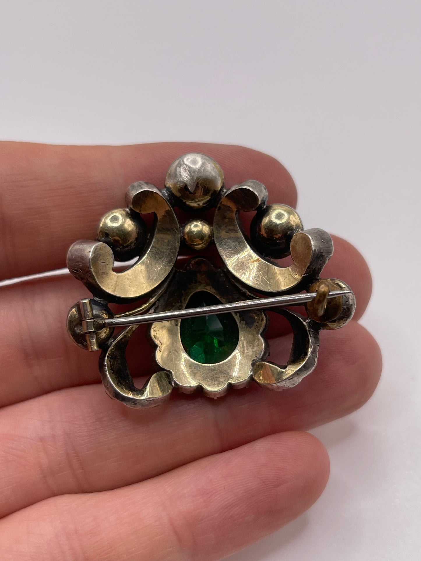 Antique silver paste brooch