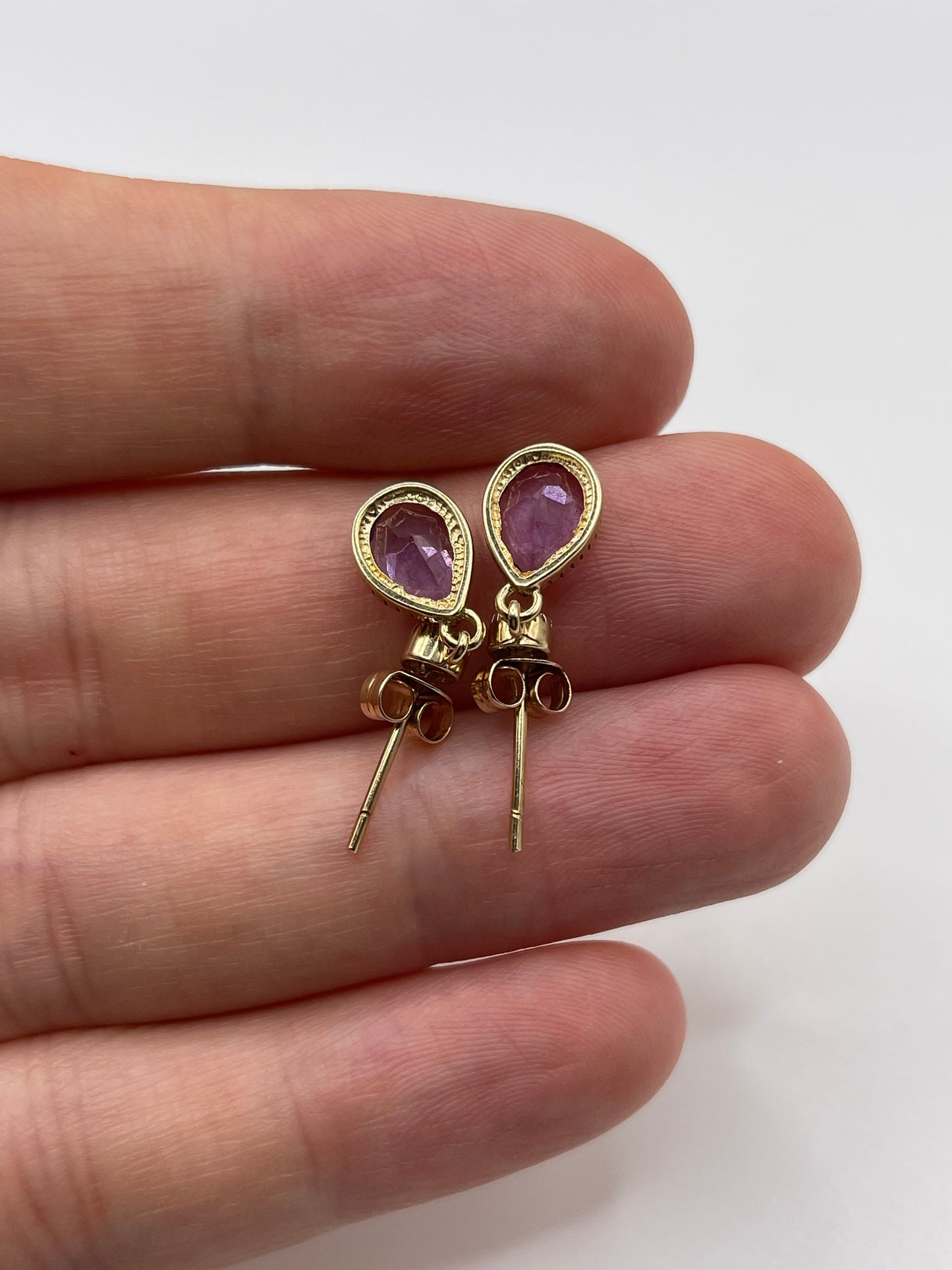 9ct gold amethyst earrings
