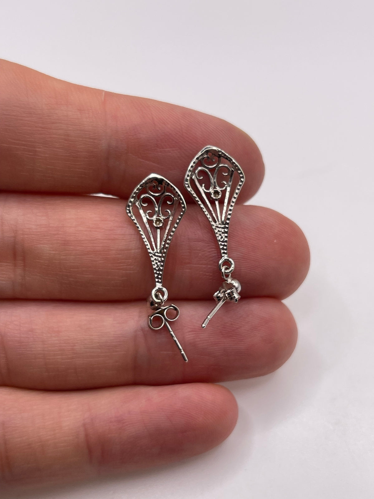 9ct white gold earrings