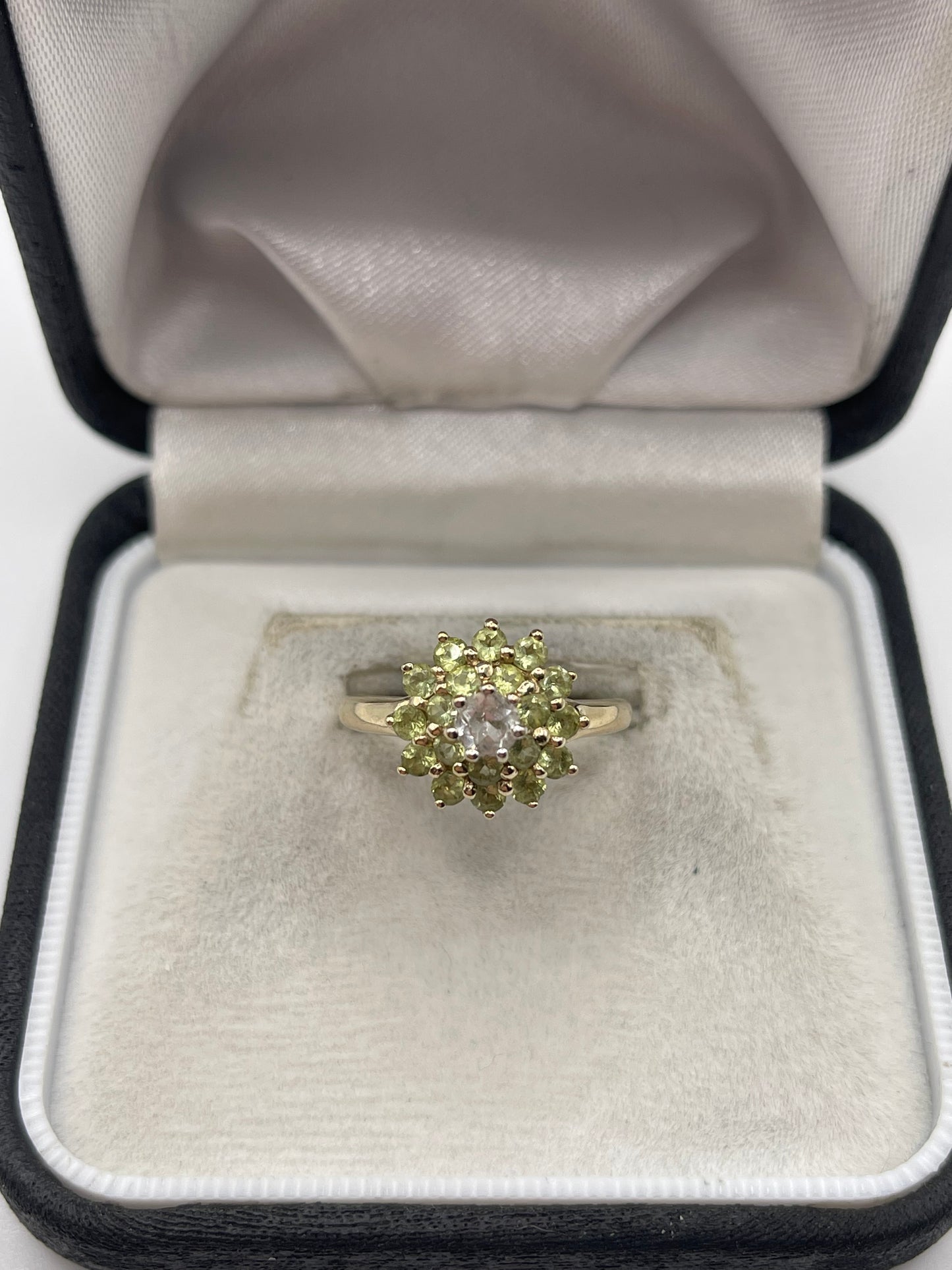 9ct gold quartz and zircon ring