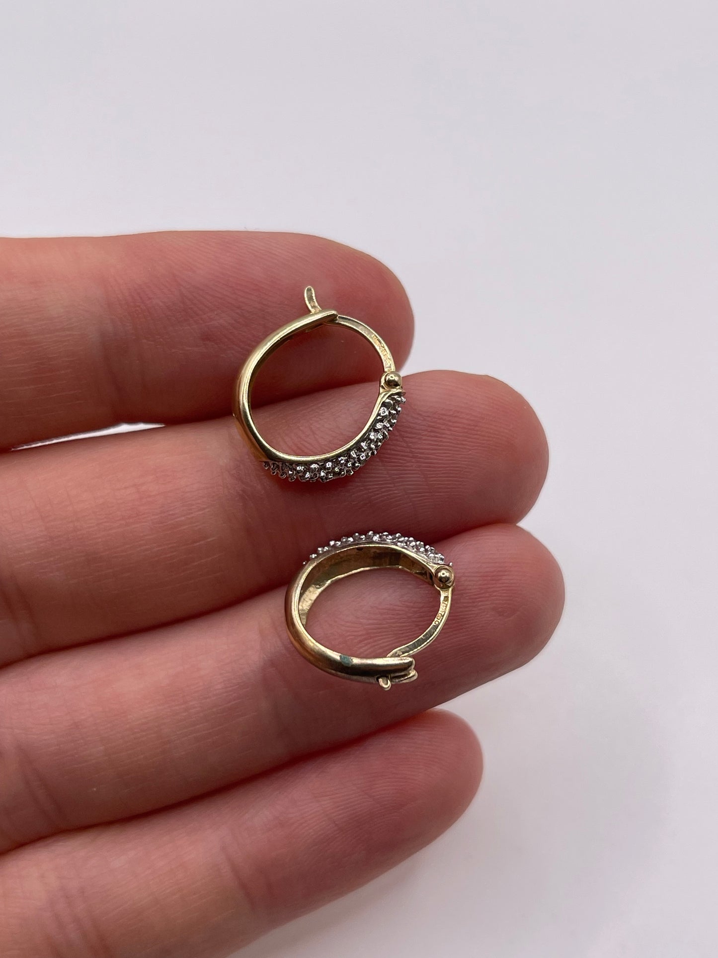 9ct gold diamond earrings