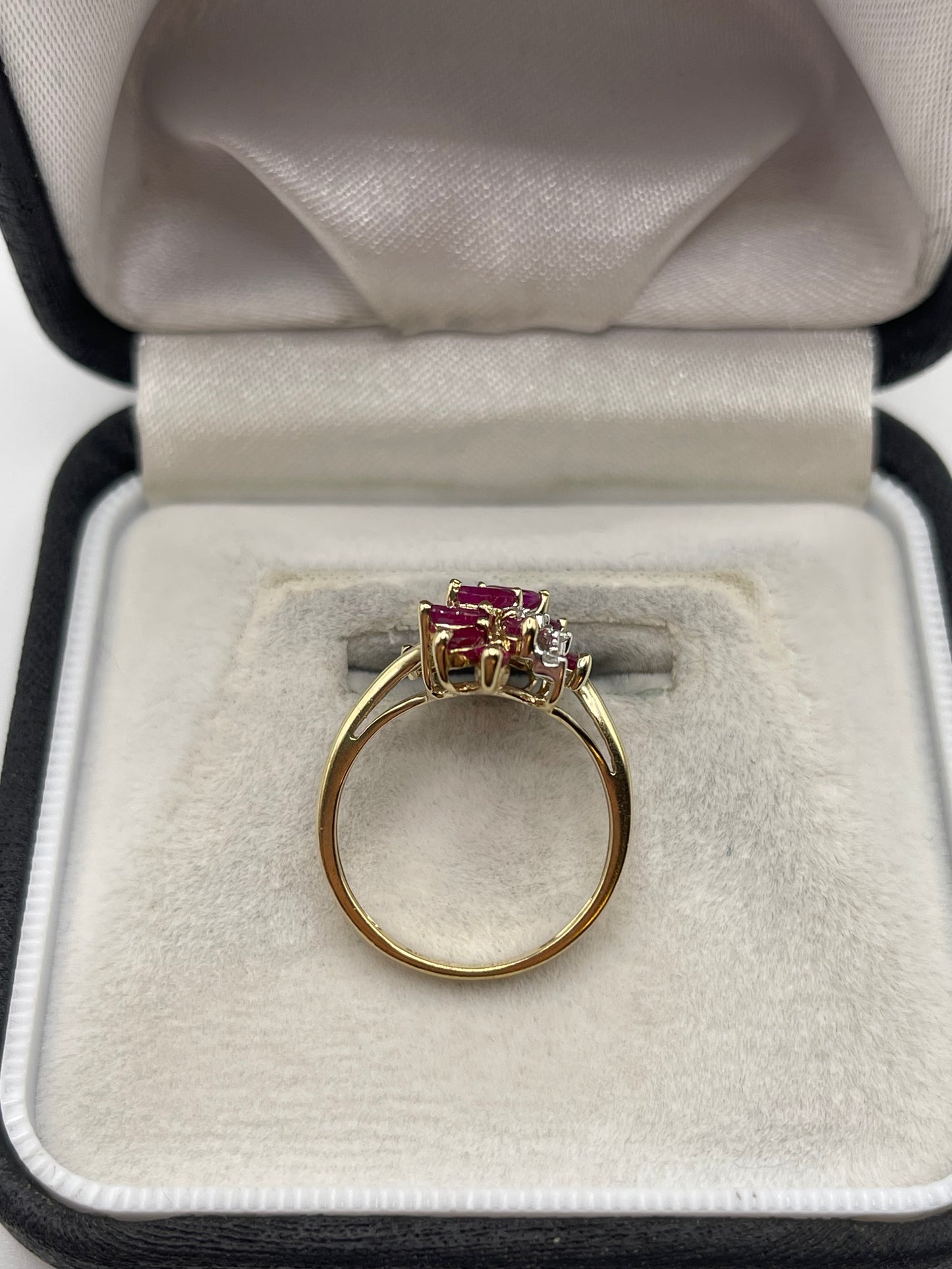 9ct gold ruby and diamond ring