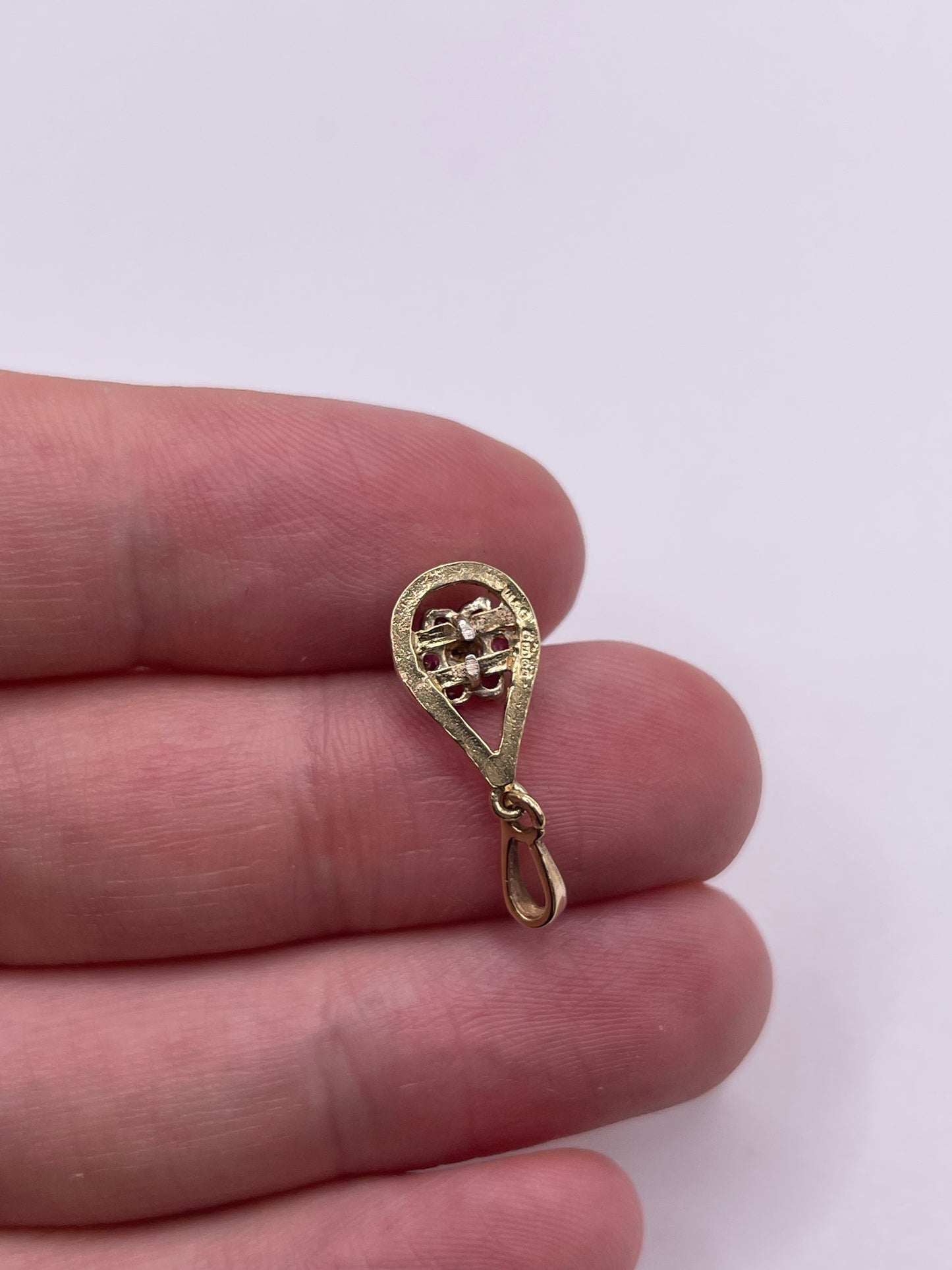 9ct gold ruby and diamond pendant