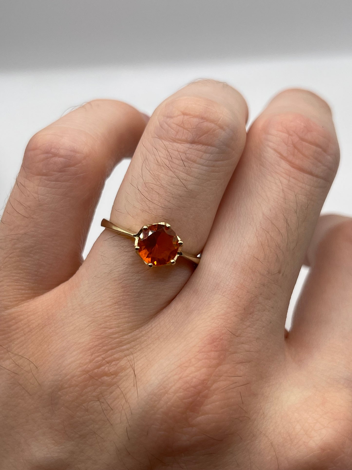 9ct gold fire opal ring