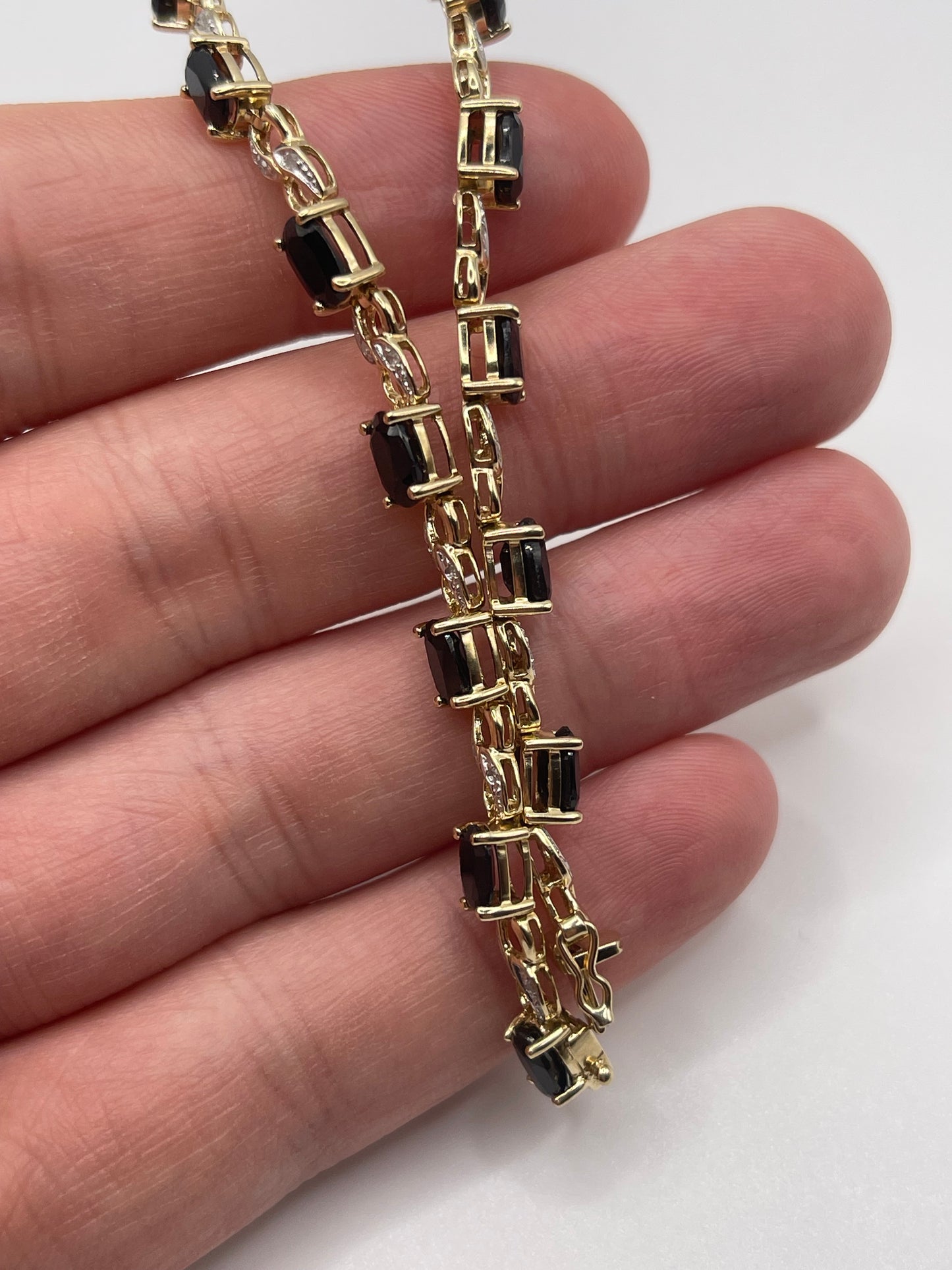 9ct gold sapphire and diamond bracelet