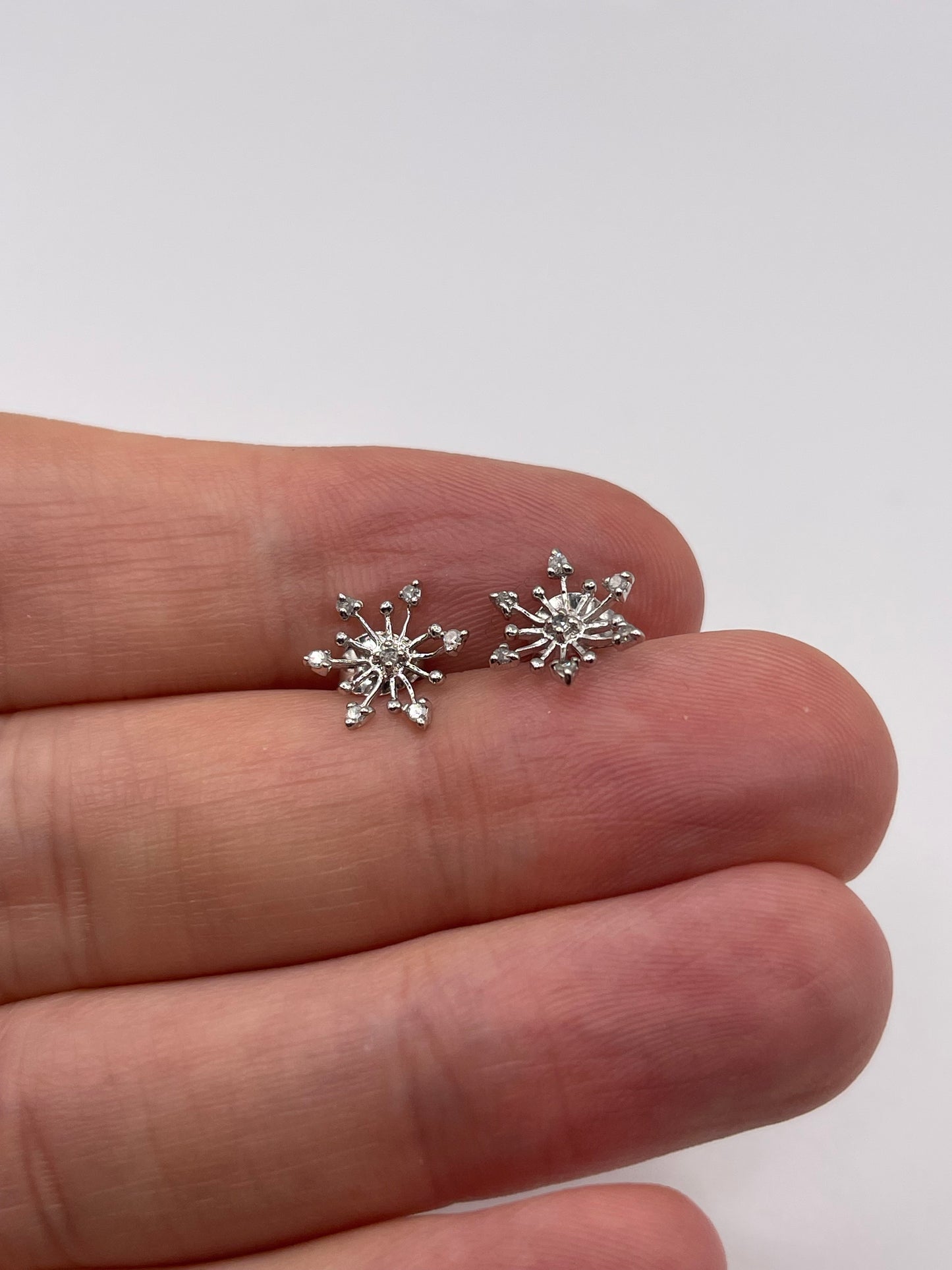 9ct white gold diamond earrings