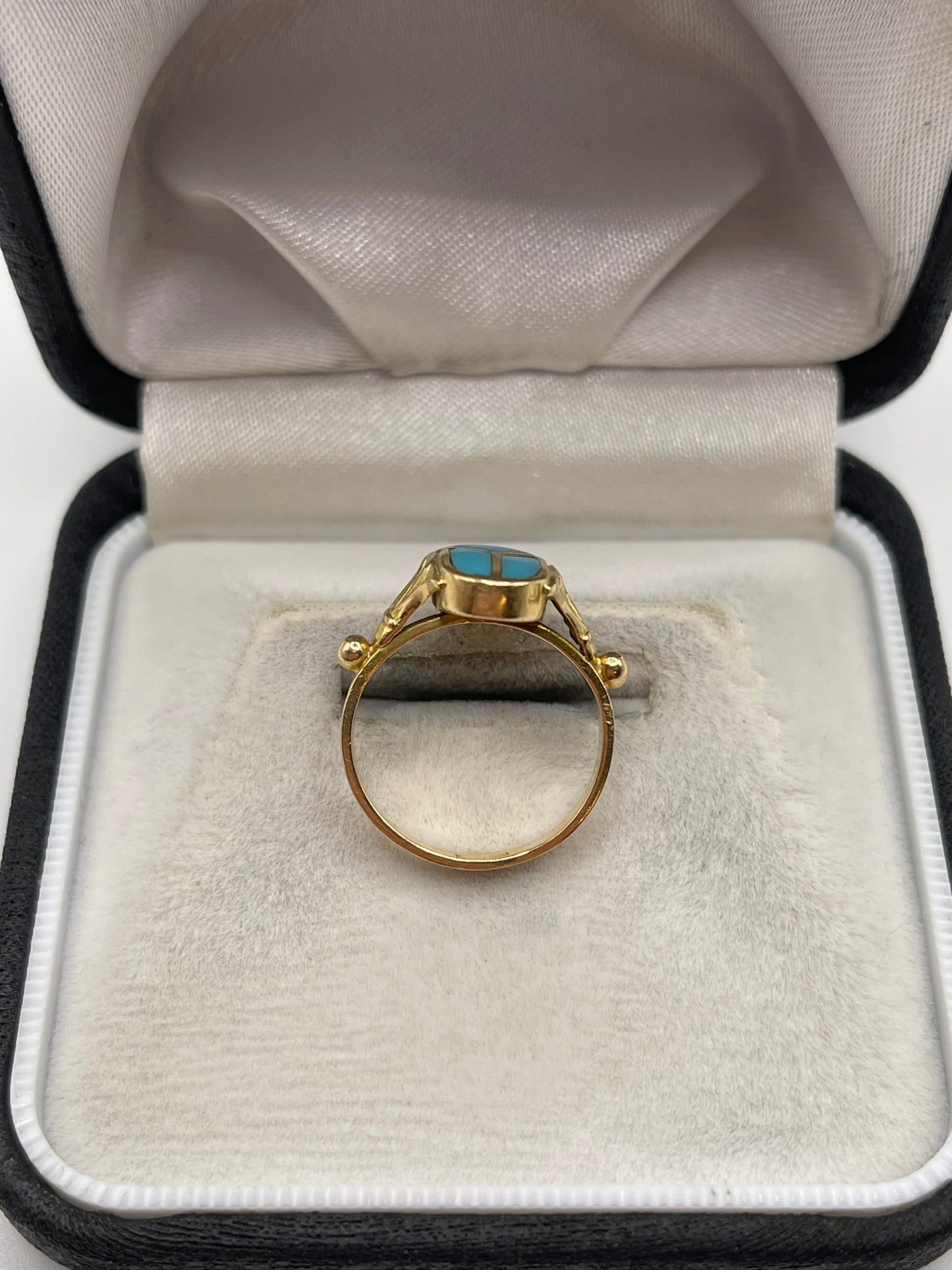 18ct gold turquoise scarab ring