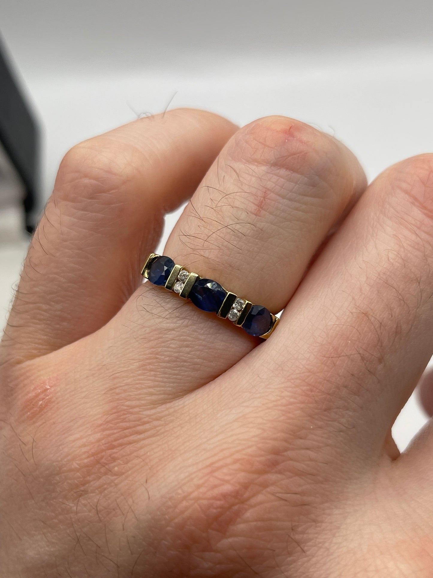 9ct gold kyanite and diamond ring
