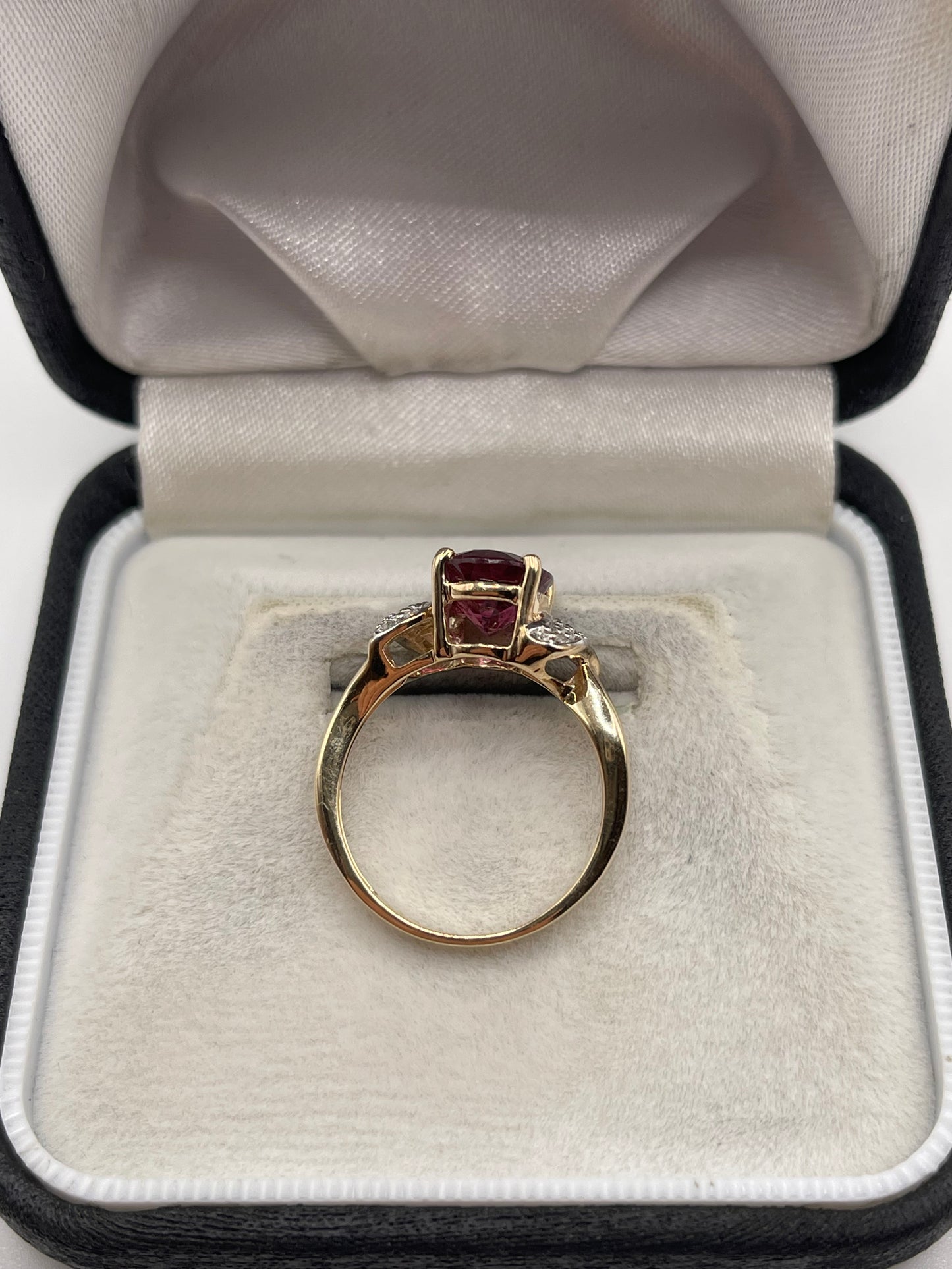 9ct gold tourmaline and diamond ring