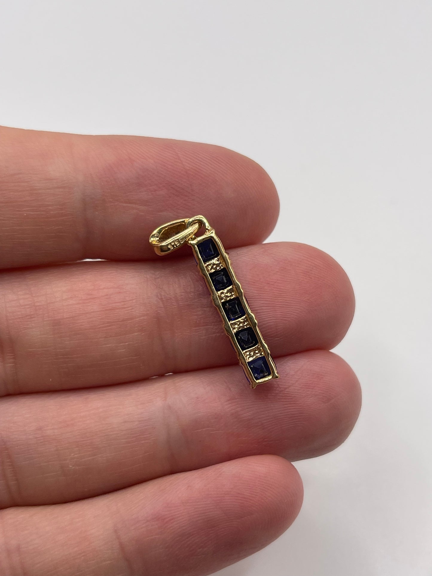 9ct gold kyanite and diamond pendant