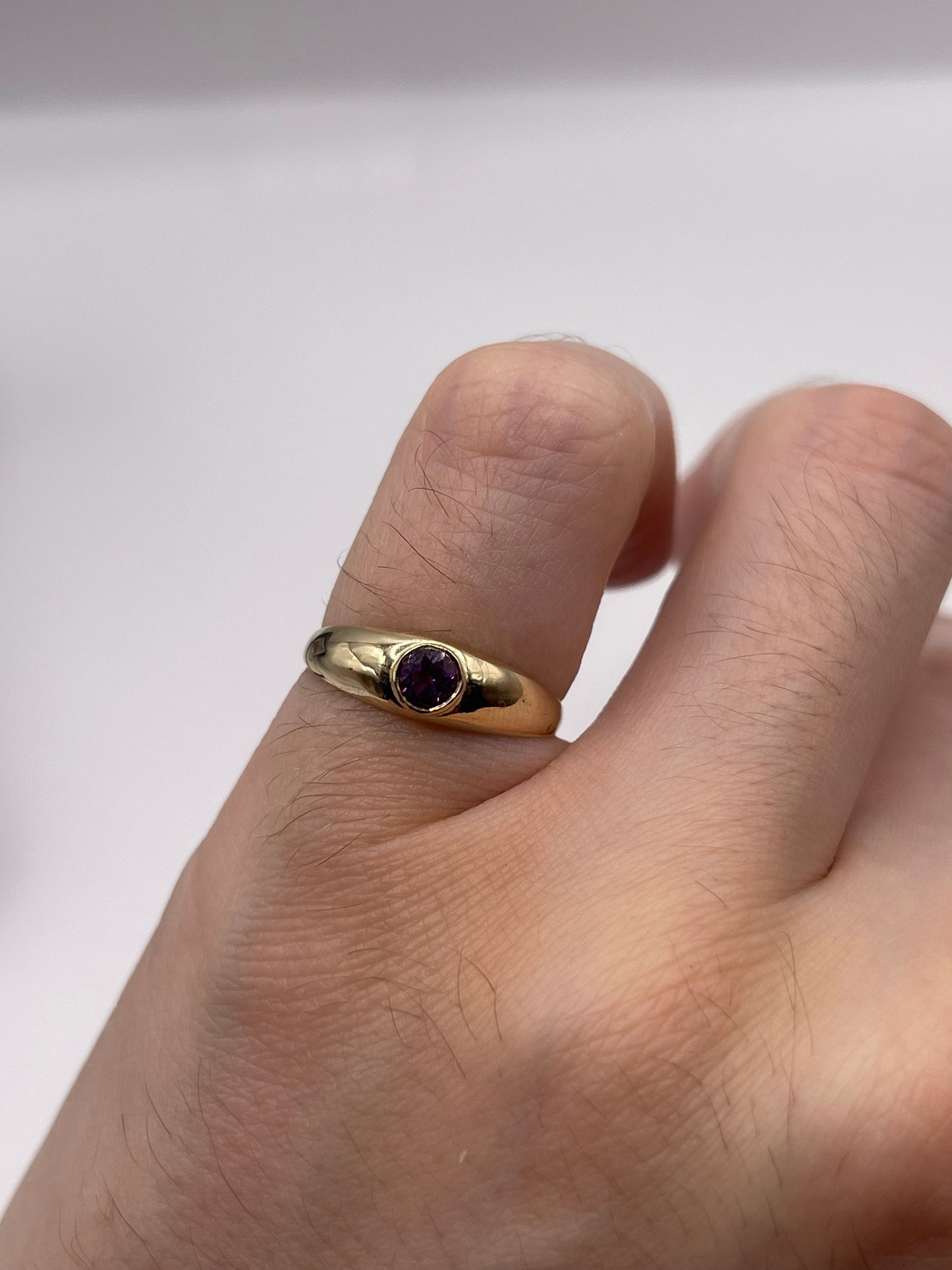 9ct gold amethyst gypsy ring