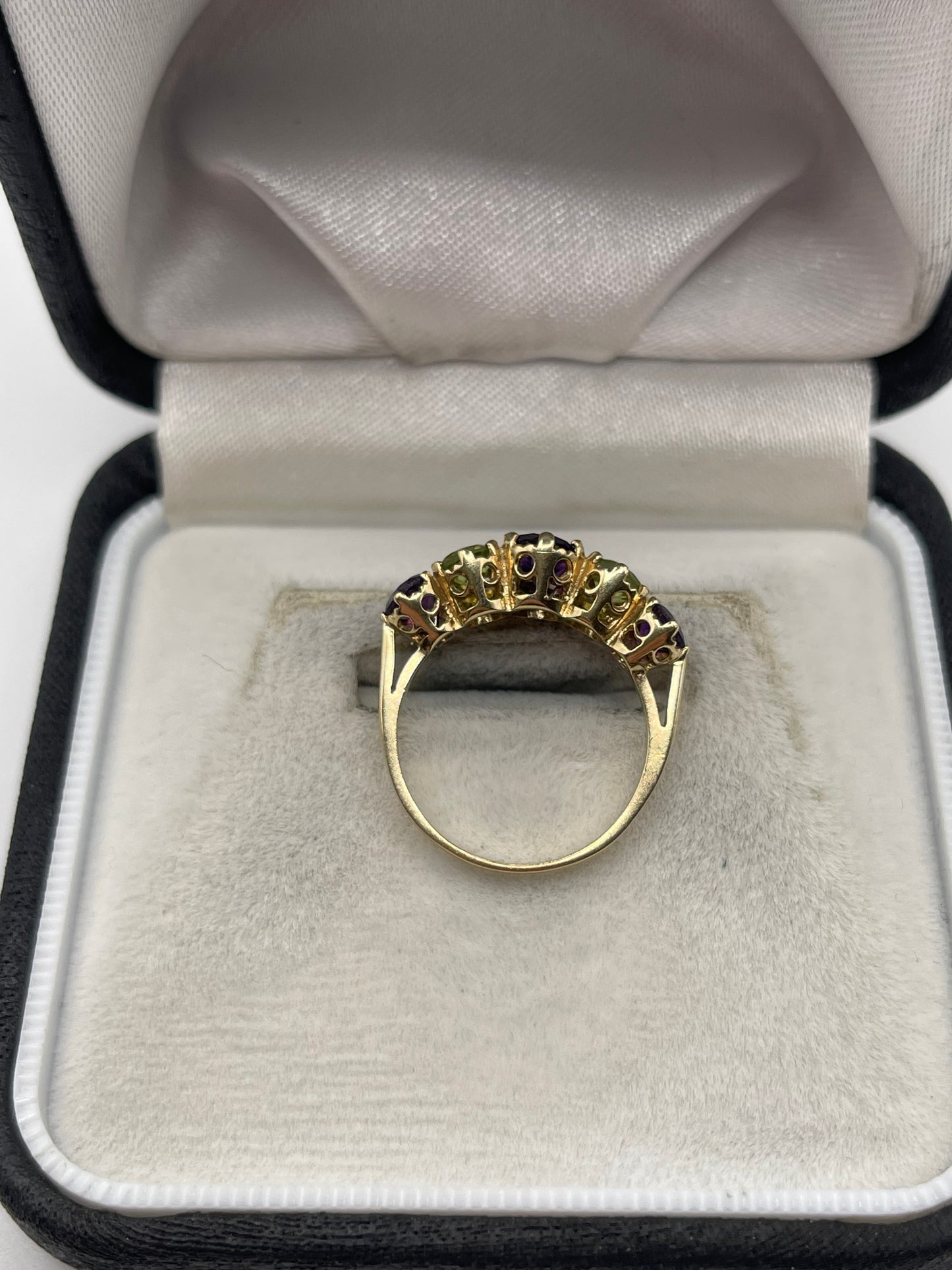 9ct gold amethyst and peridot ring