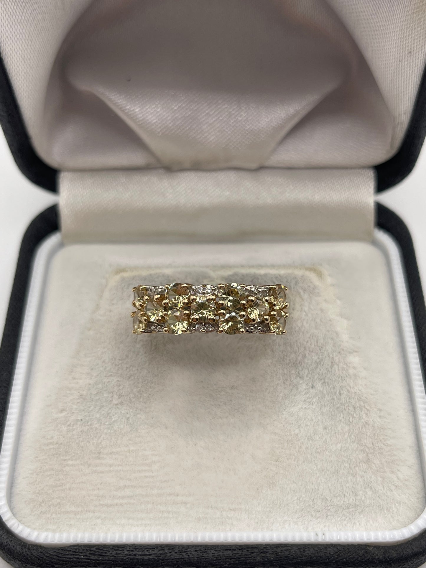 9ct gold quartz and zircon ring