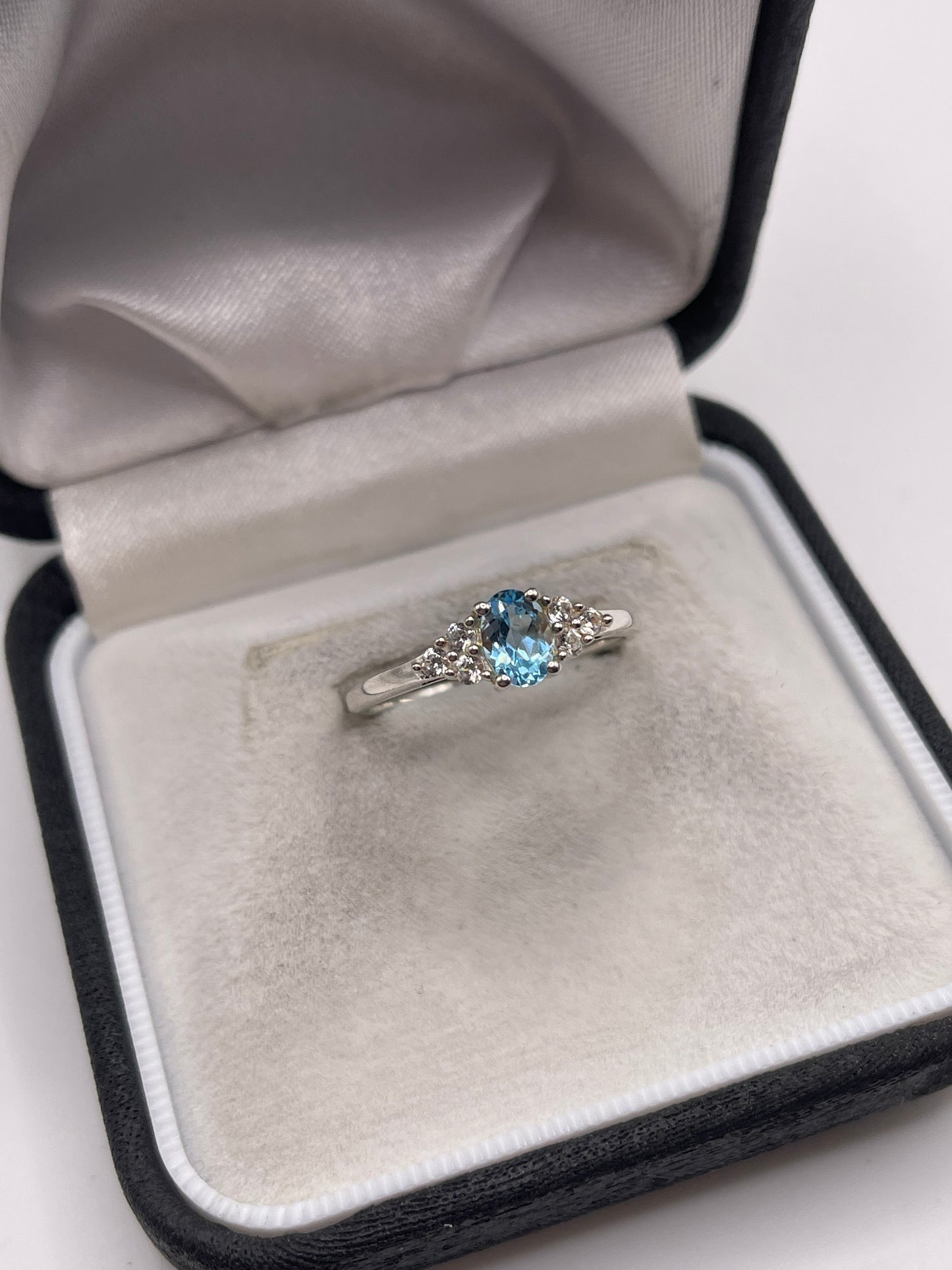 Silver topaz ring