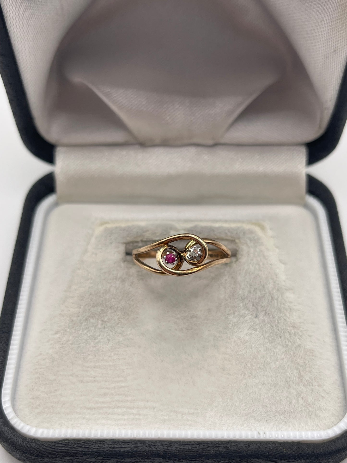 9ct gold ruby and diamond ring