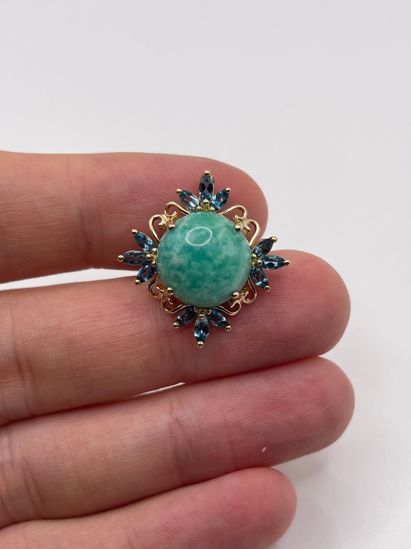 9ct gold multi gemstone pendant
