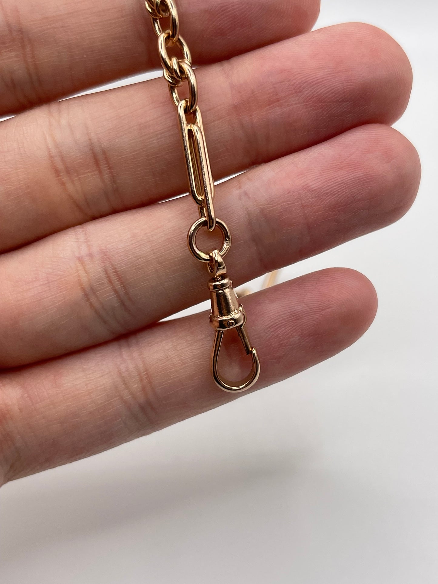 9ct rose gold T bar bracelet