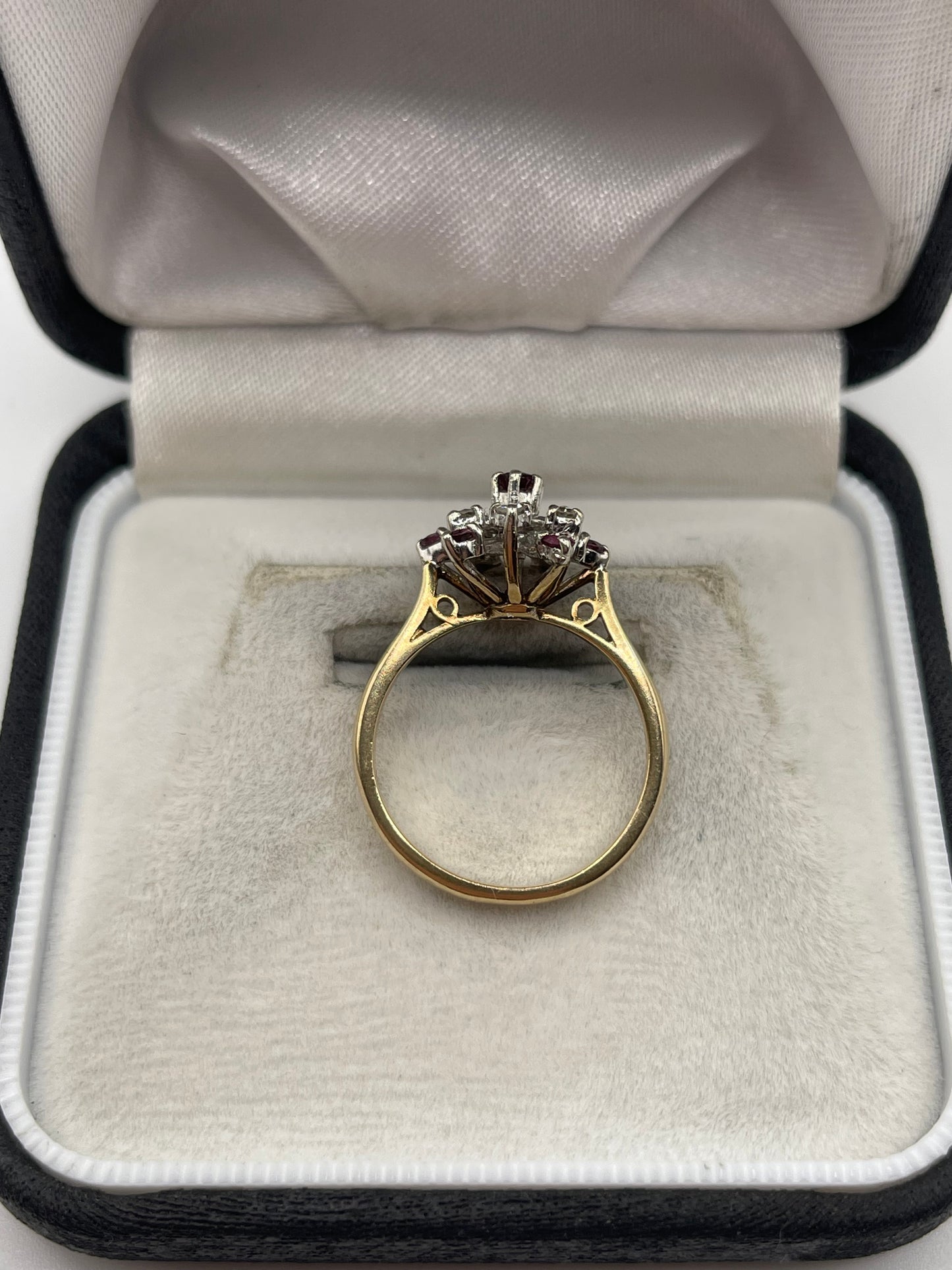 9ct gold ruby and diamond ring