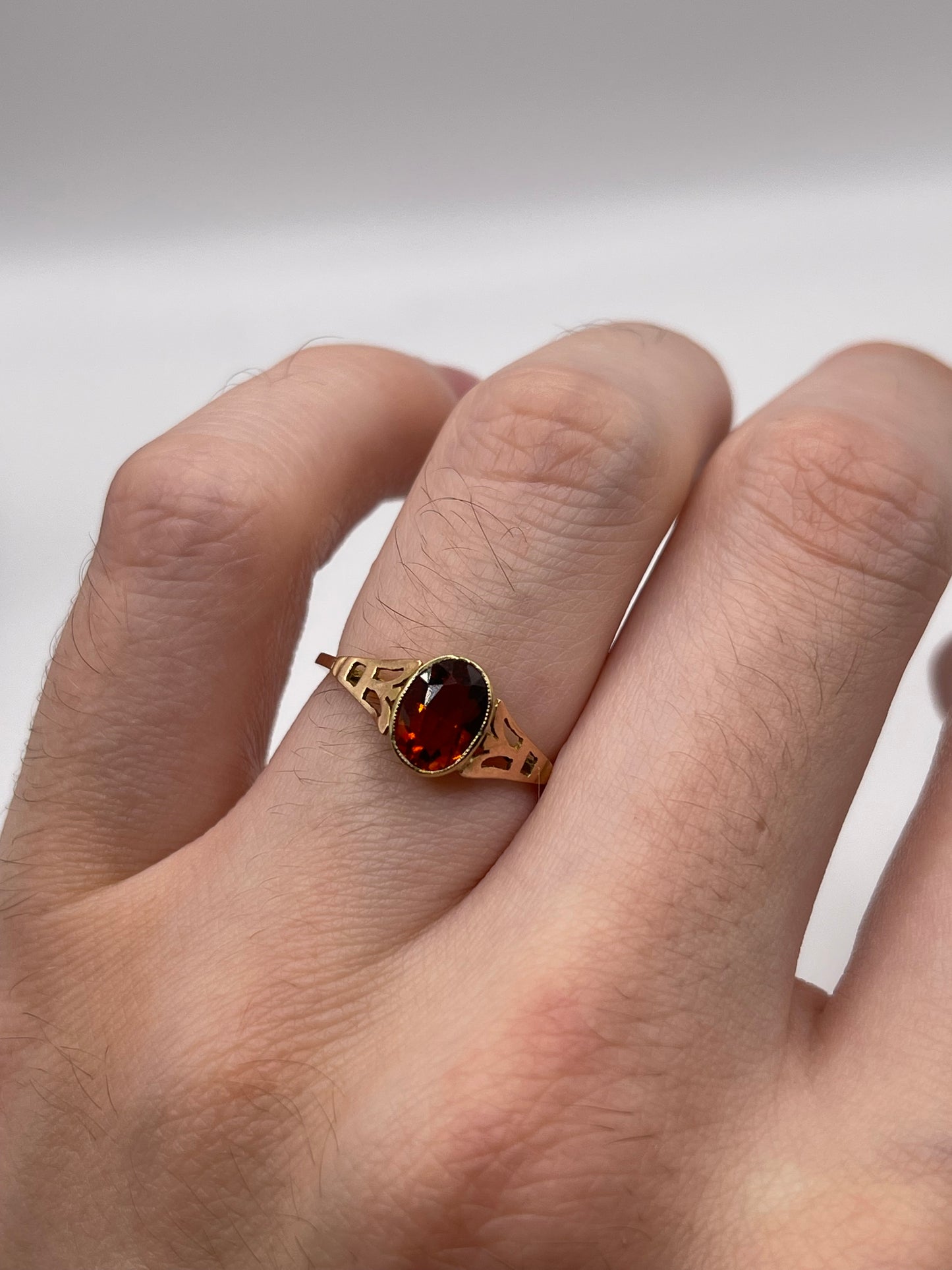 9ct rose gold citrine paste ring