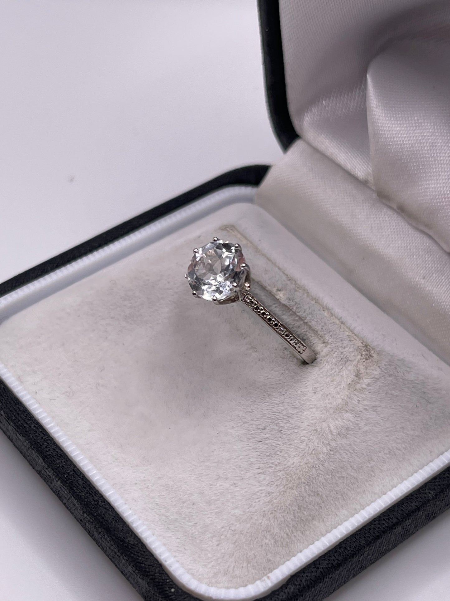Silver topaz ring