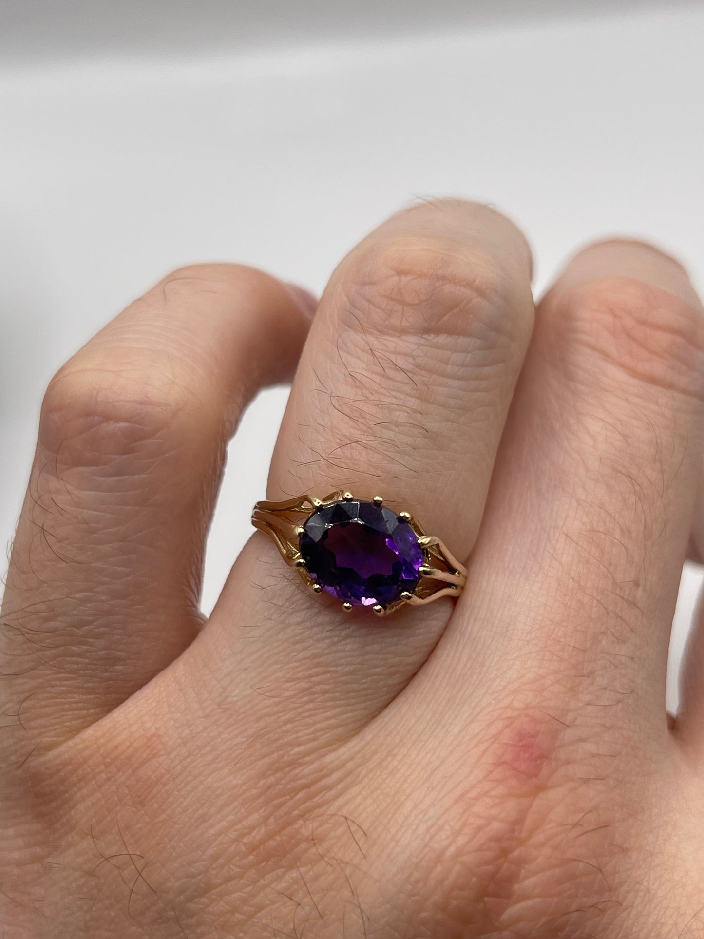 9ct gold amethyst ring
