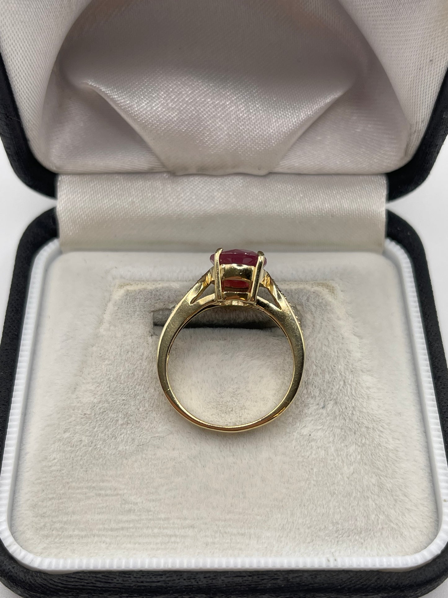 9ct gold ruby and diamond ring