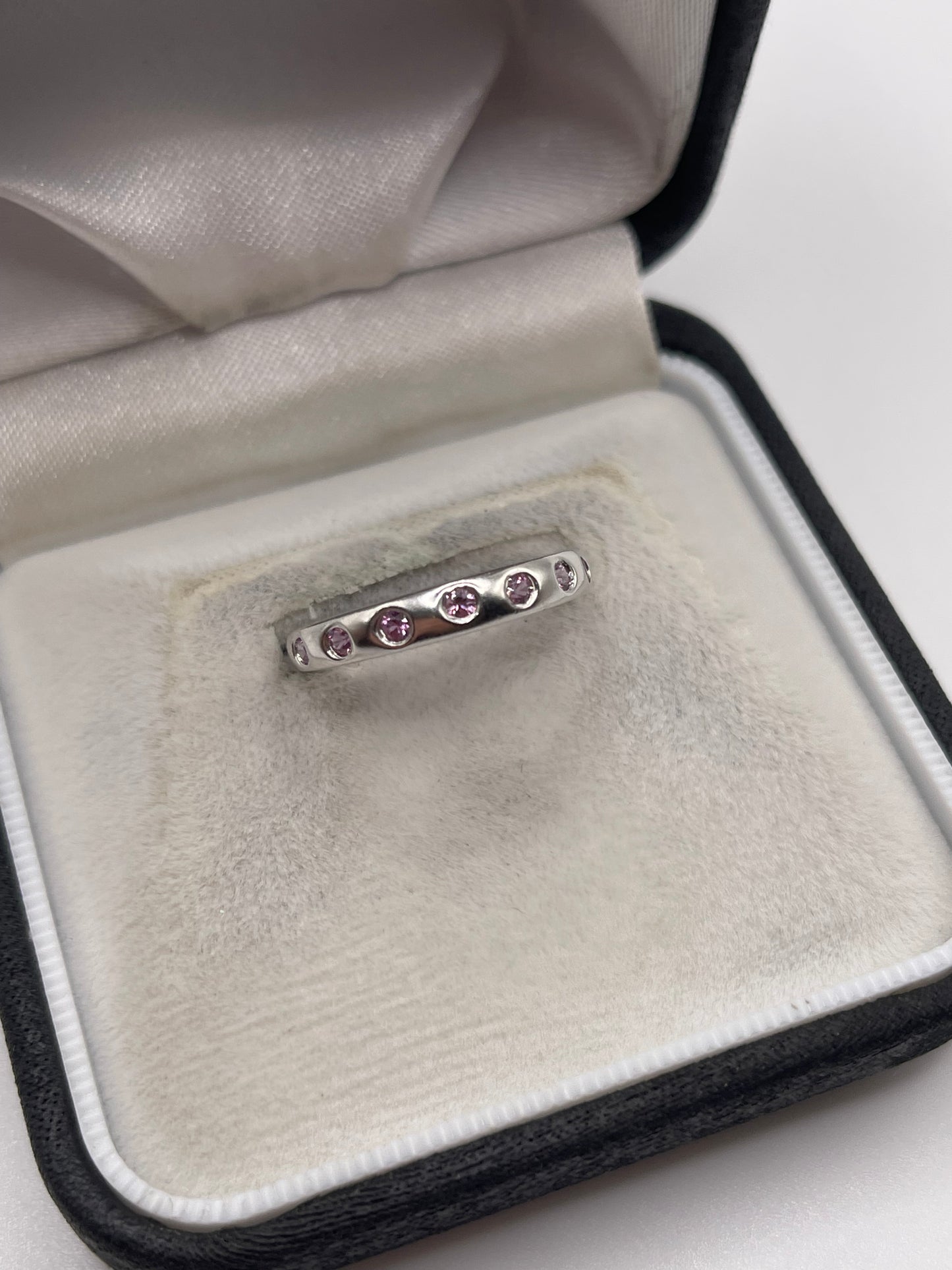 9ct white gold pink topaz ring