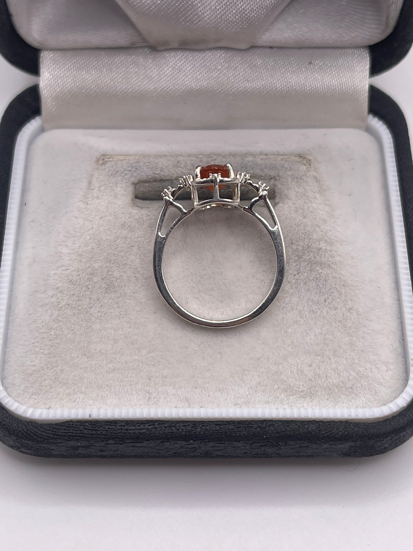 Silver gemstone ring