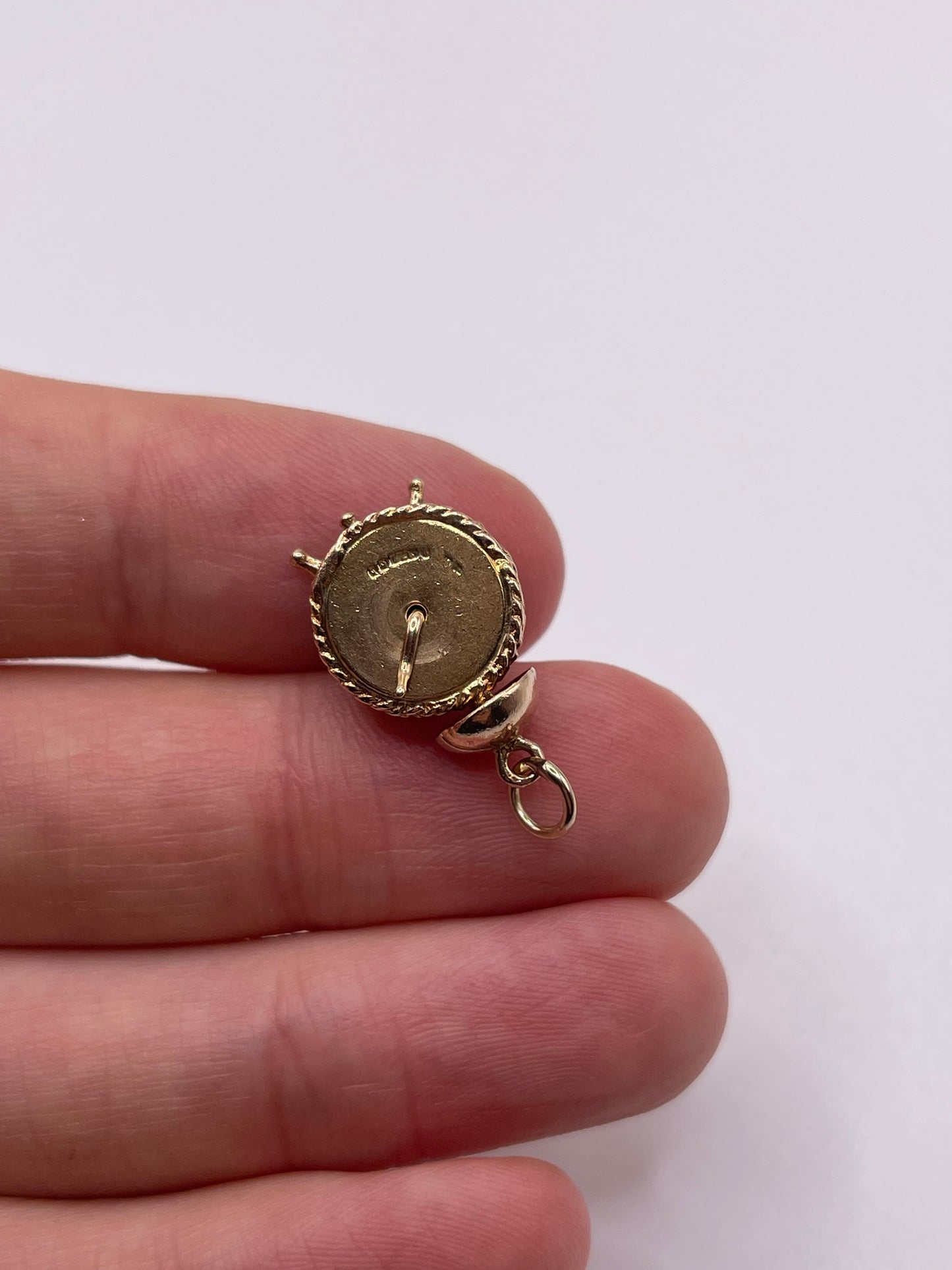 9ct gold clock charm