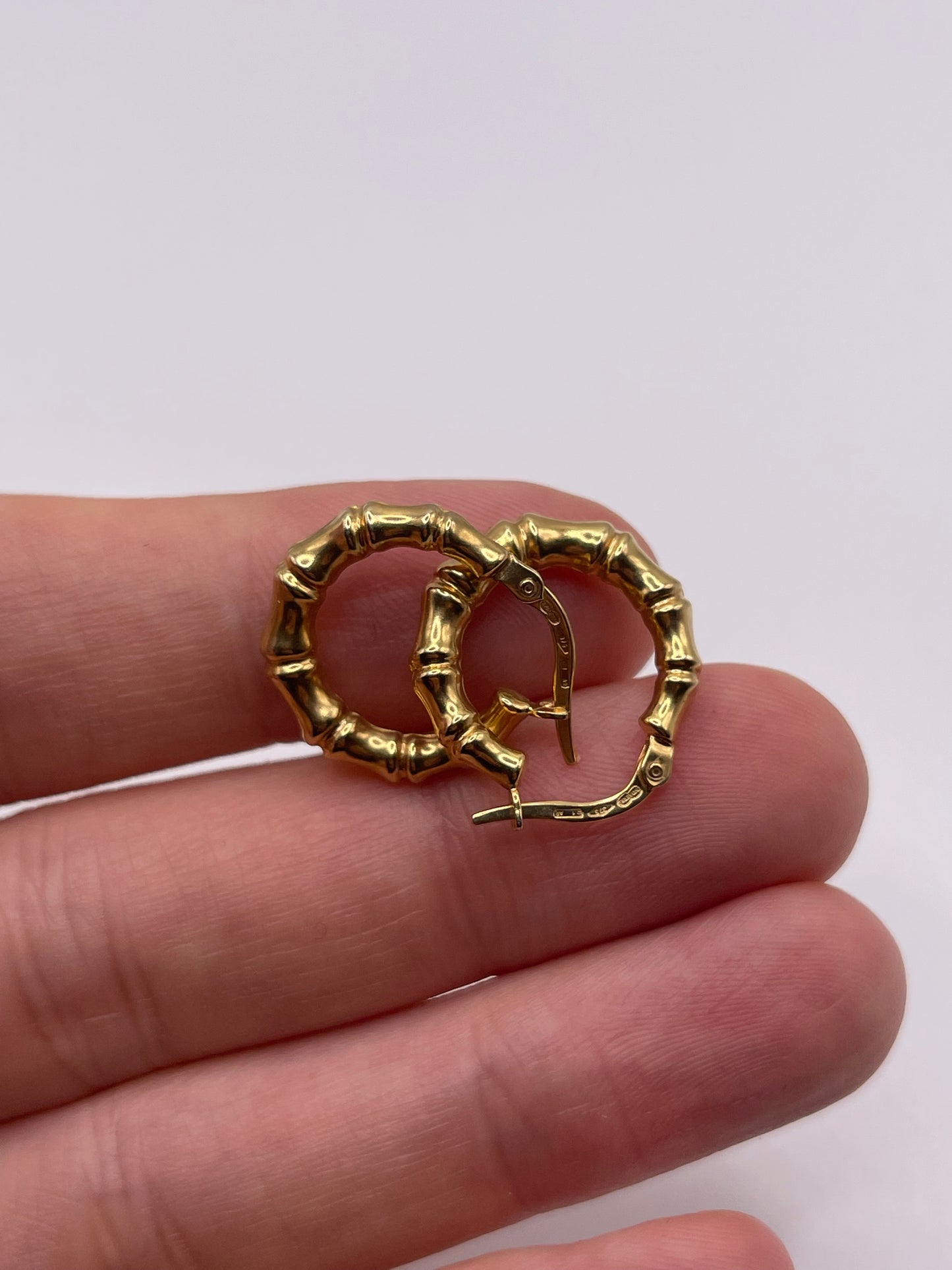 9ct gold bamboo earrings