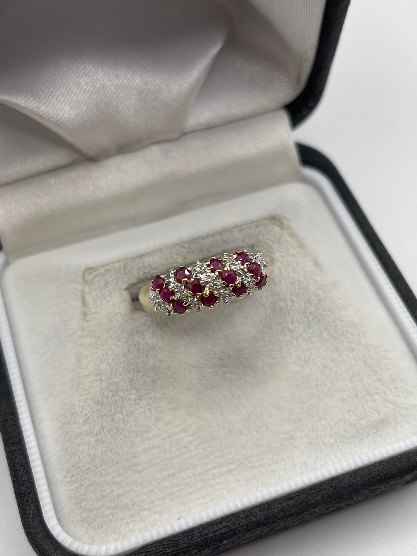 9ct gold ruby and diamond ring