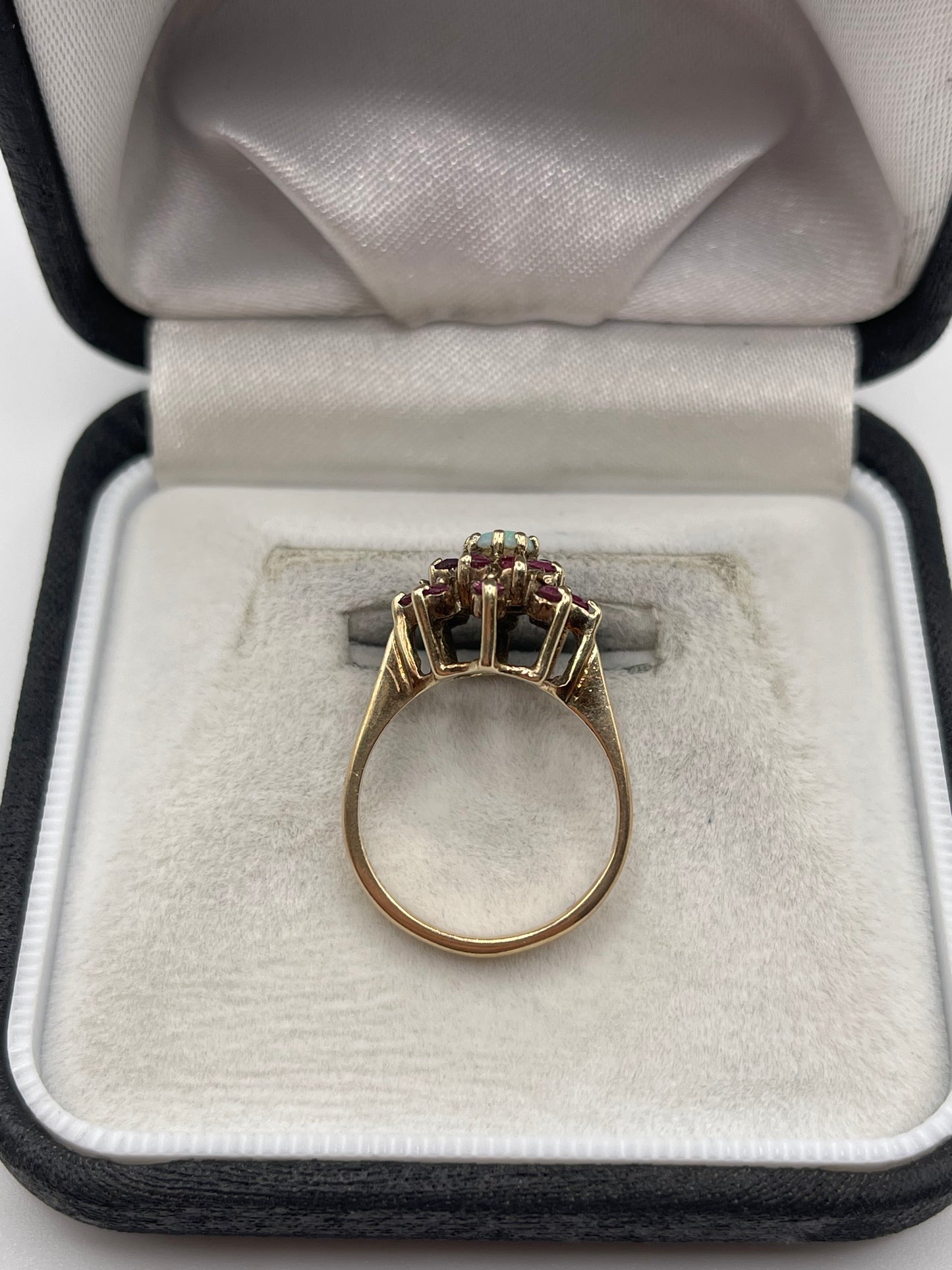 9ct gold ruby and opal ring